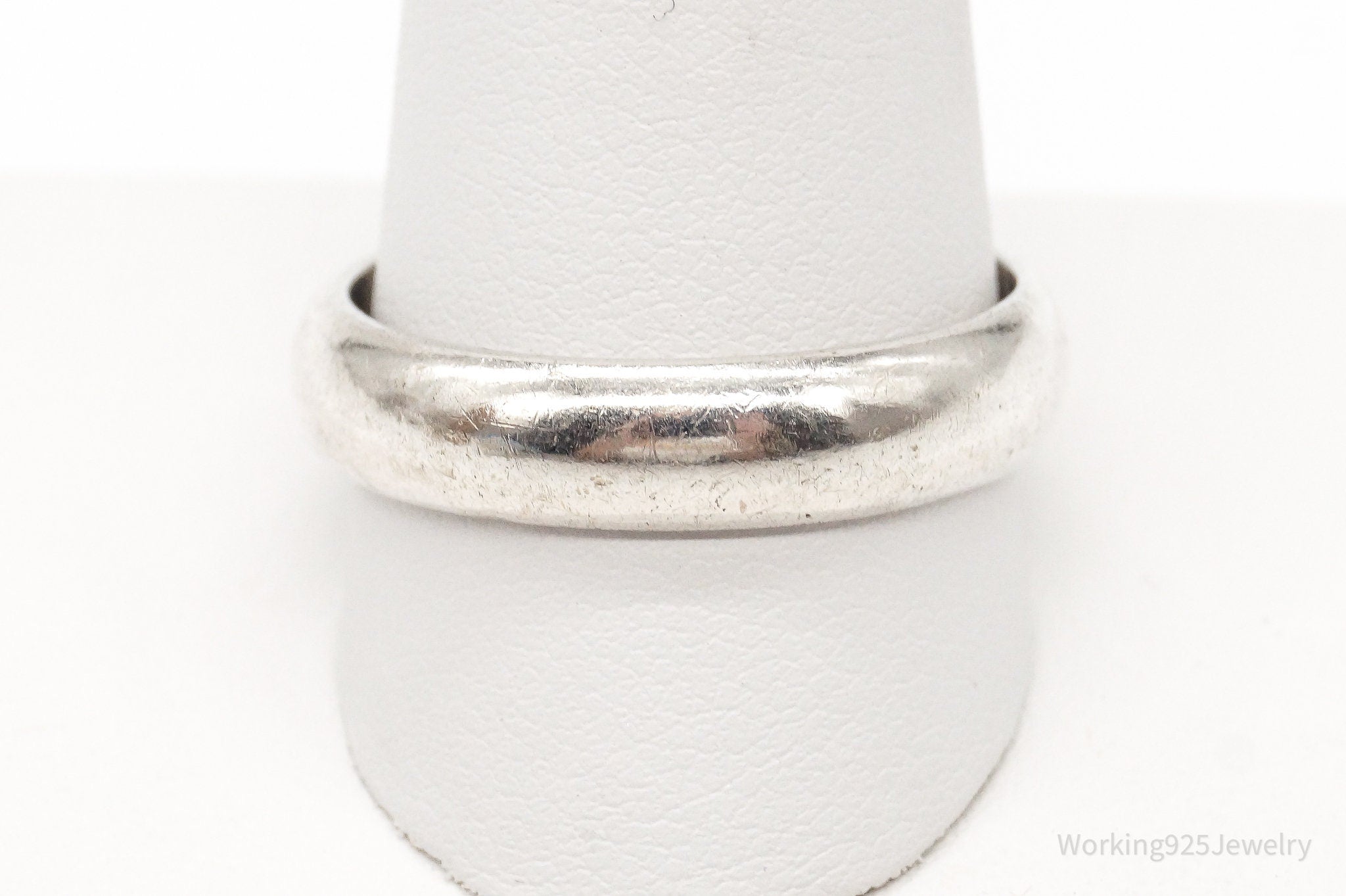 Vintage Sterling Silver Modern Band Ring - Size 12