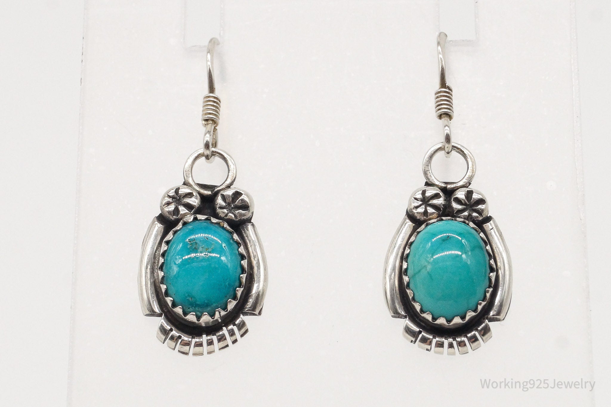 Vintage Native American Turquoise Sterling Silver Earrings