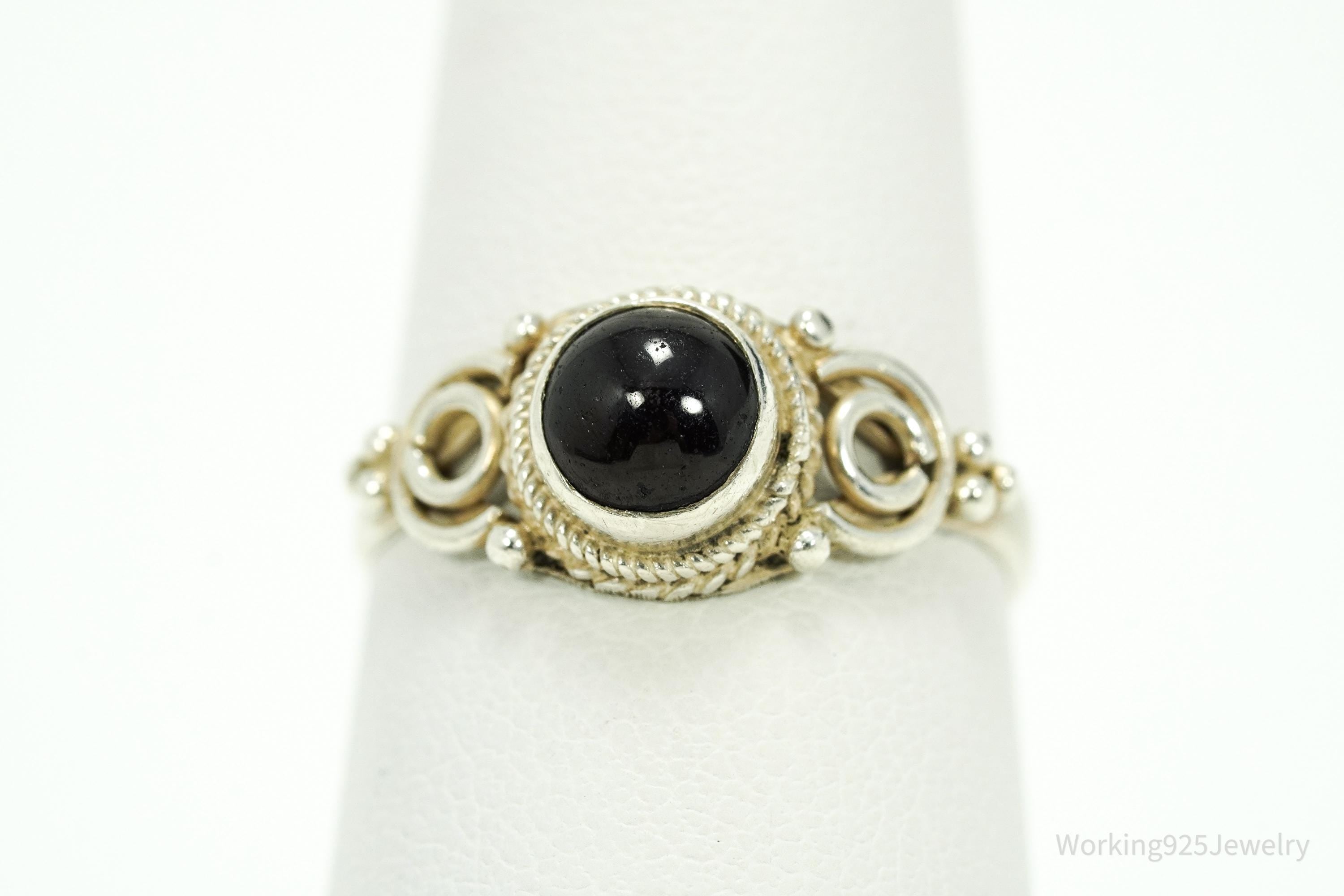 Vintage Rhodolite Garnet Sterling Silver Ring Size 7.25