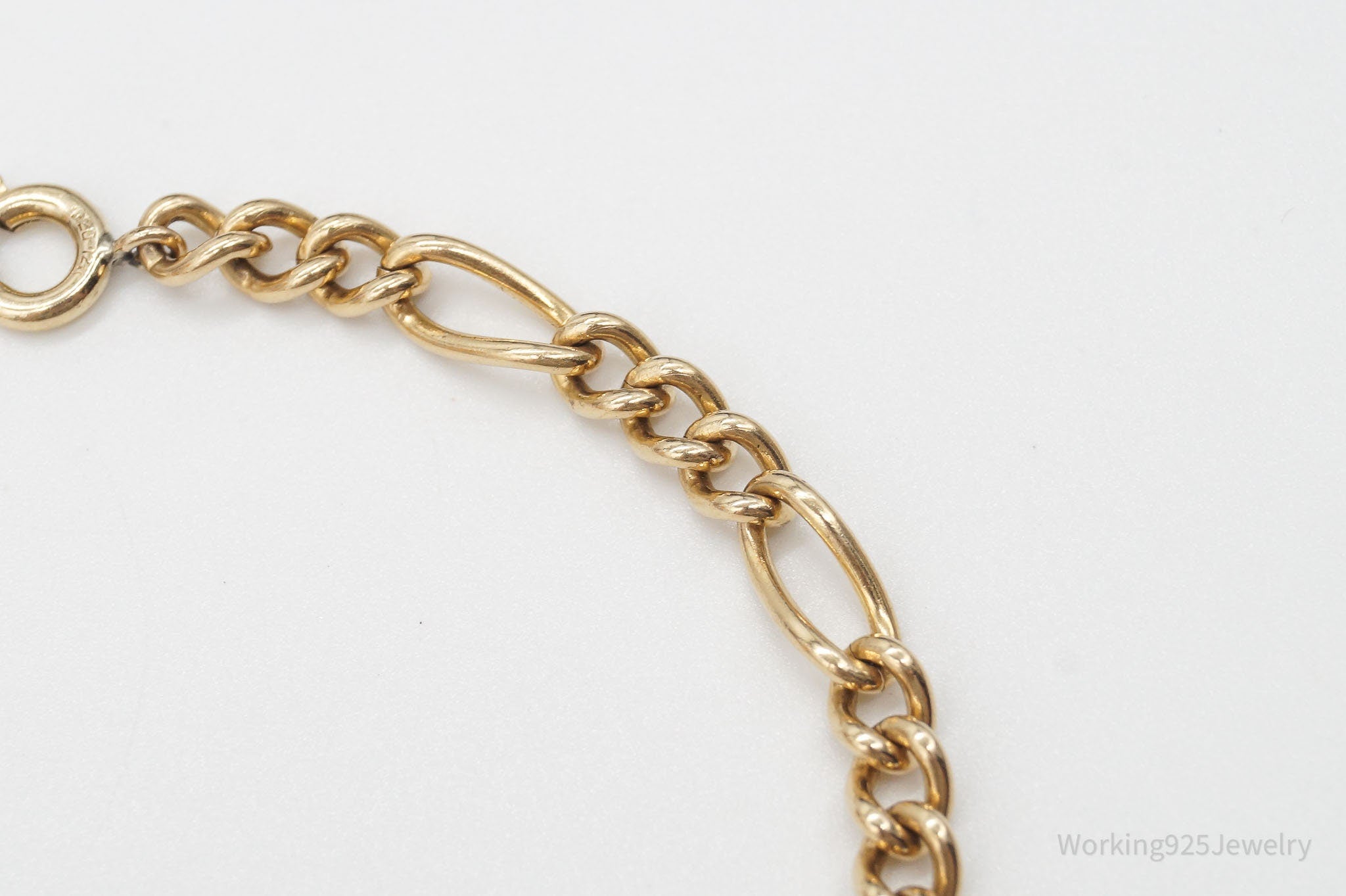 Vintage Retro 1950s 1/20 12K Gold Filled Figaro Chain Bracelet