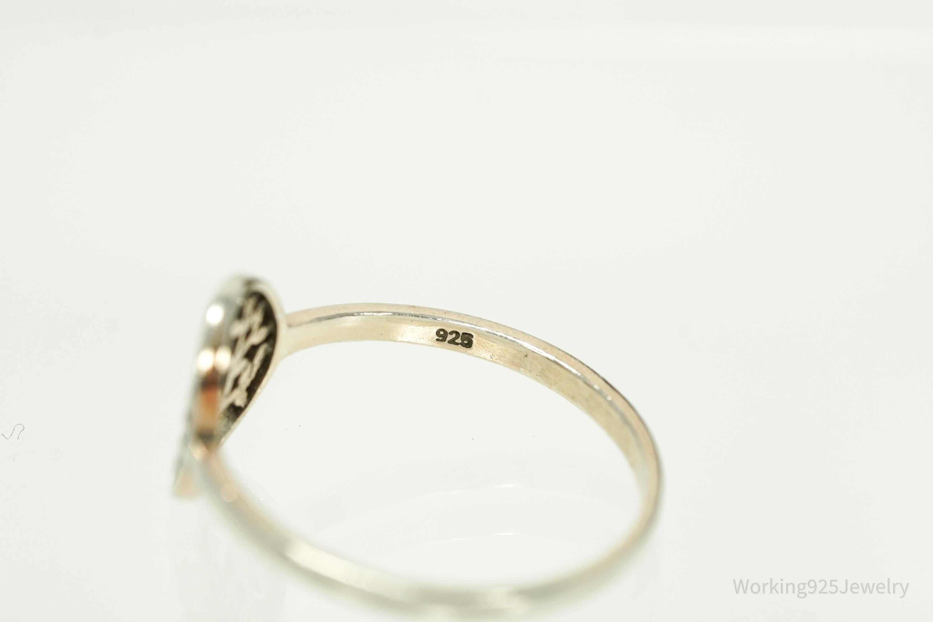 Vintage Tree Of Life Sterling Silver Ring - Size 7.25