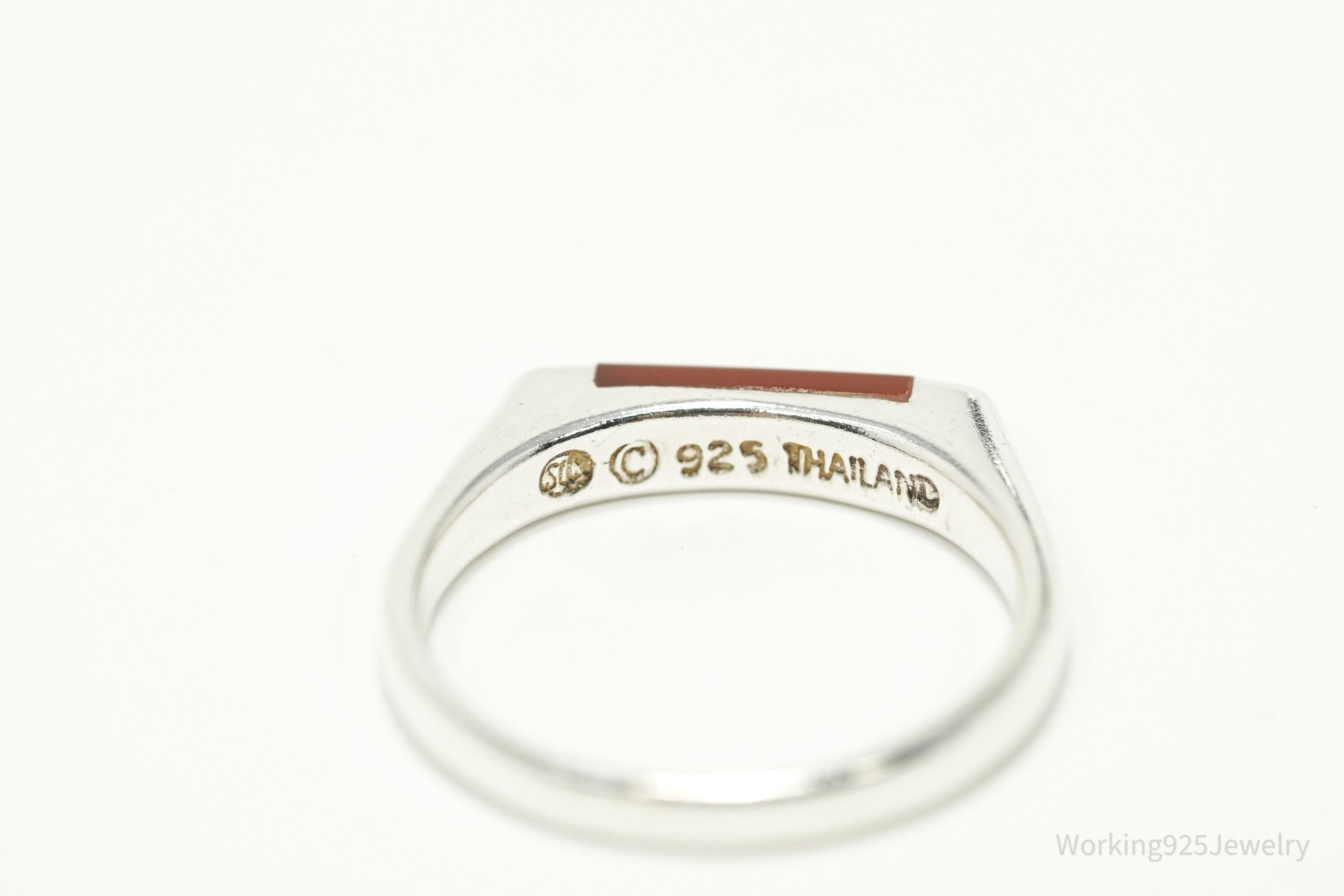 Vintage Carnelian Sterling Silver Ring - Size 7