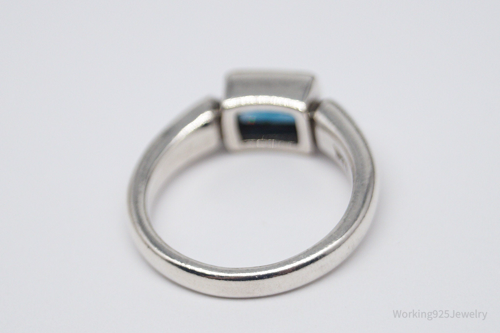 Vintage Blue Spinel Sterling Silver Ring - Size 7