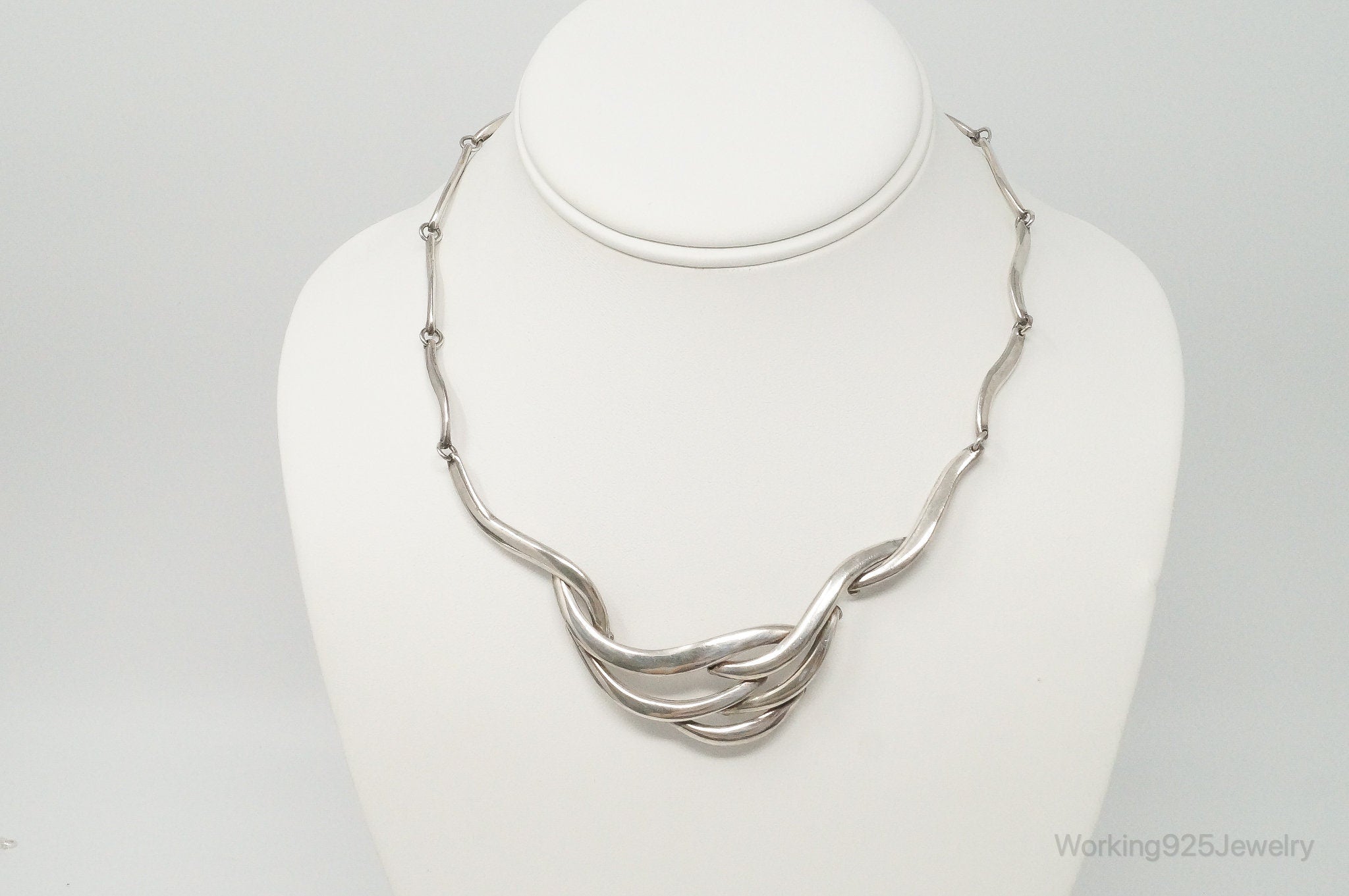 Vintage Mexico Modernist Jondell Sterling Silver Necklace