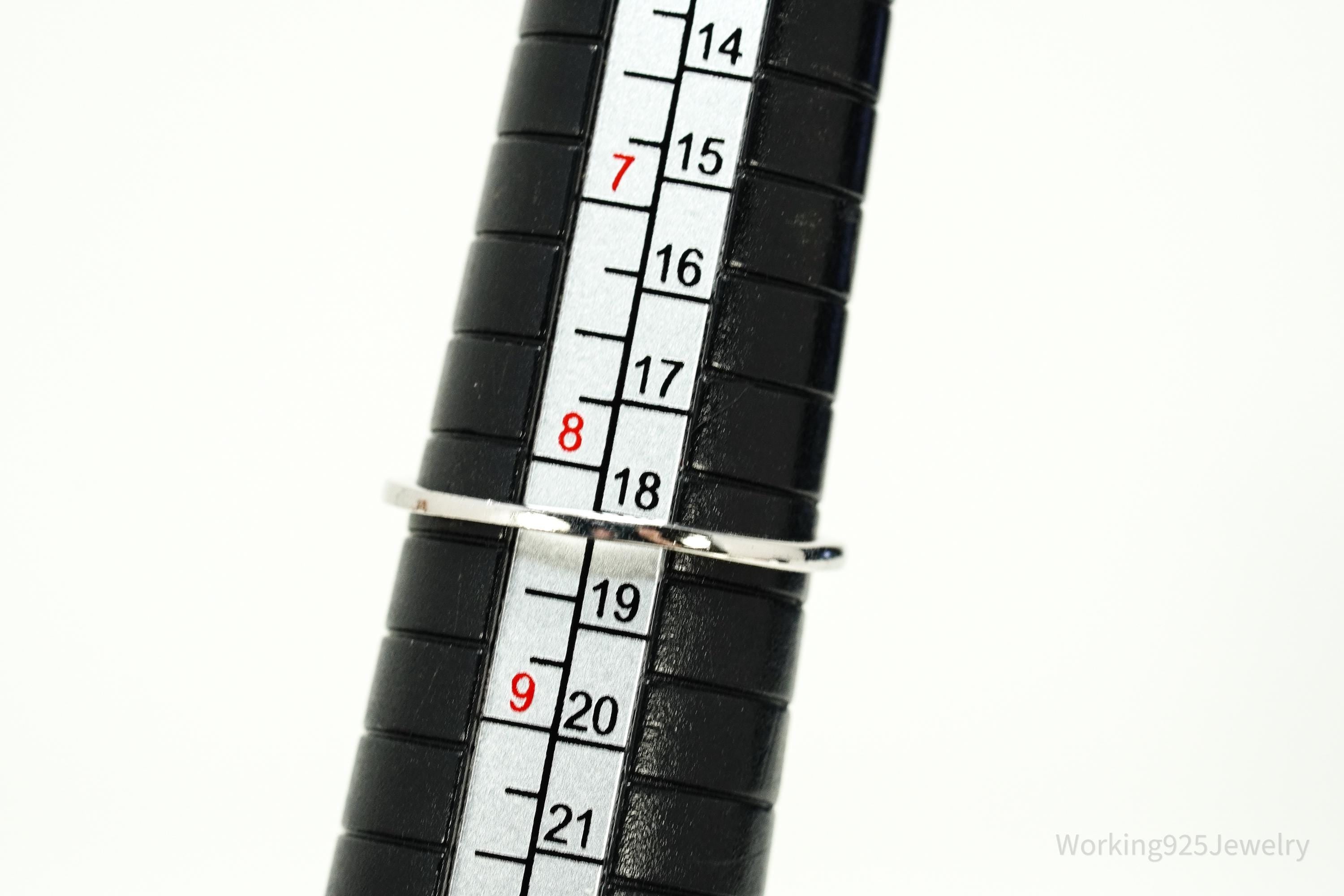 Vintage RJ Citrine Gemstone Sterling Silver Ring - Size 8.25