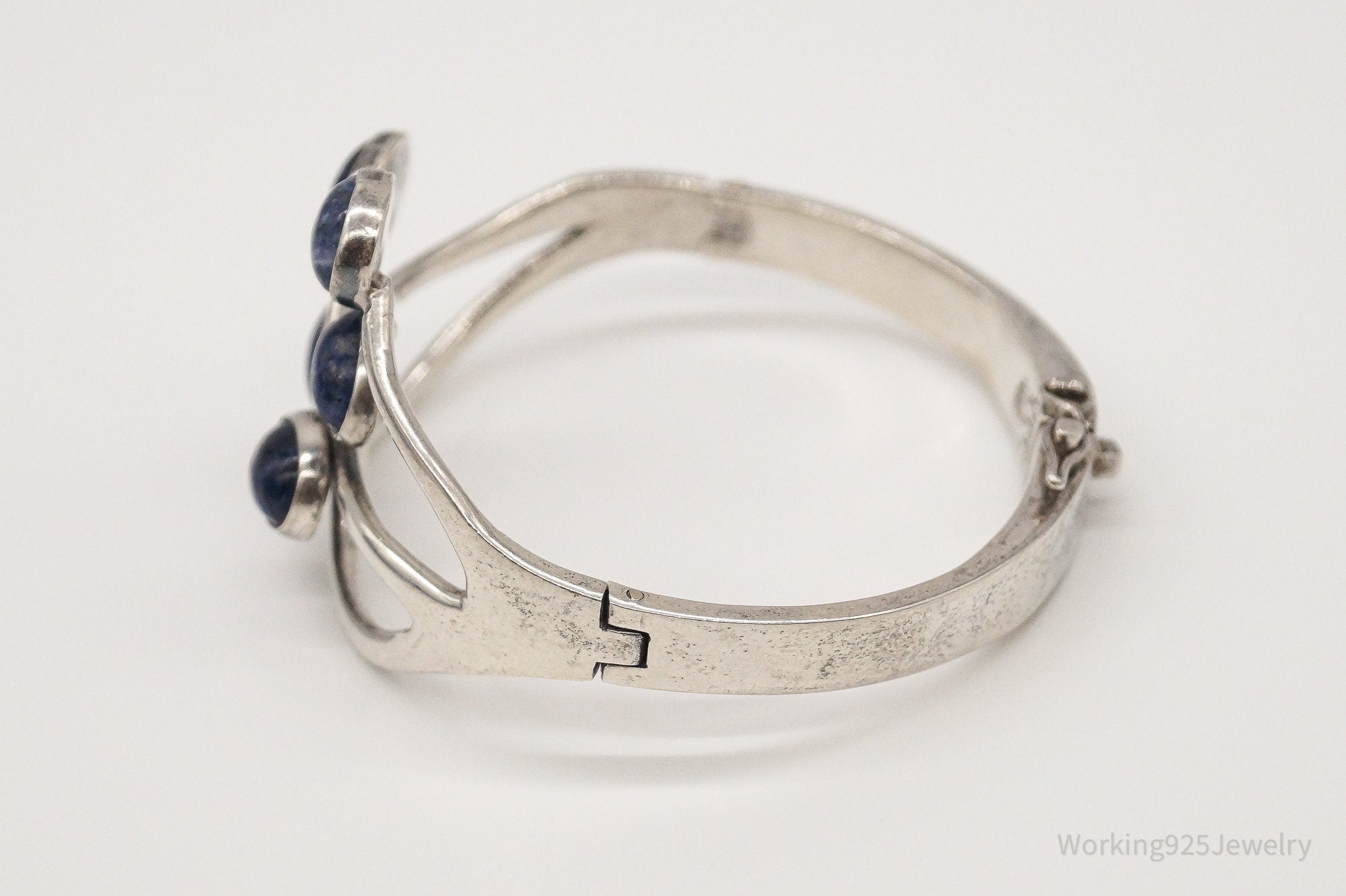 Vintage Mexico Modernist JGL Sodalite Sterling Silver Bracelet