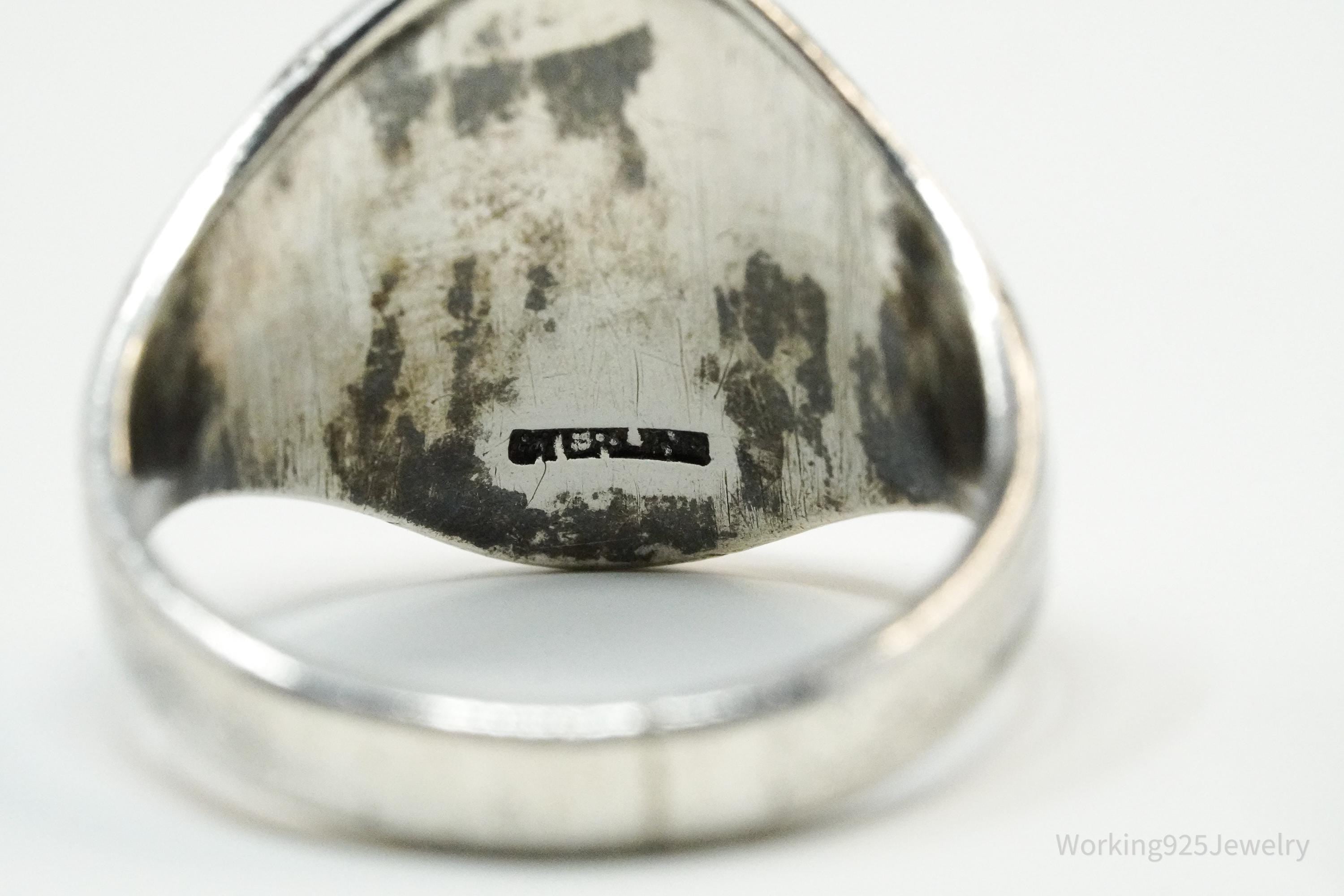 Vintage "Be Prepared" Eagle Scout Sterling Silver Ring - Size 5.75