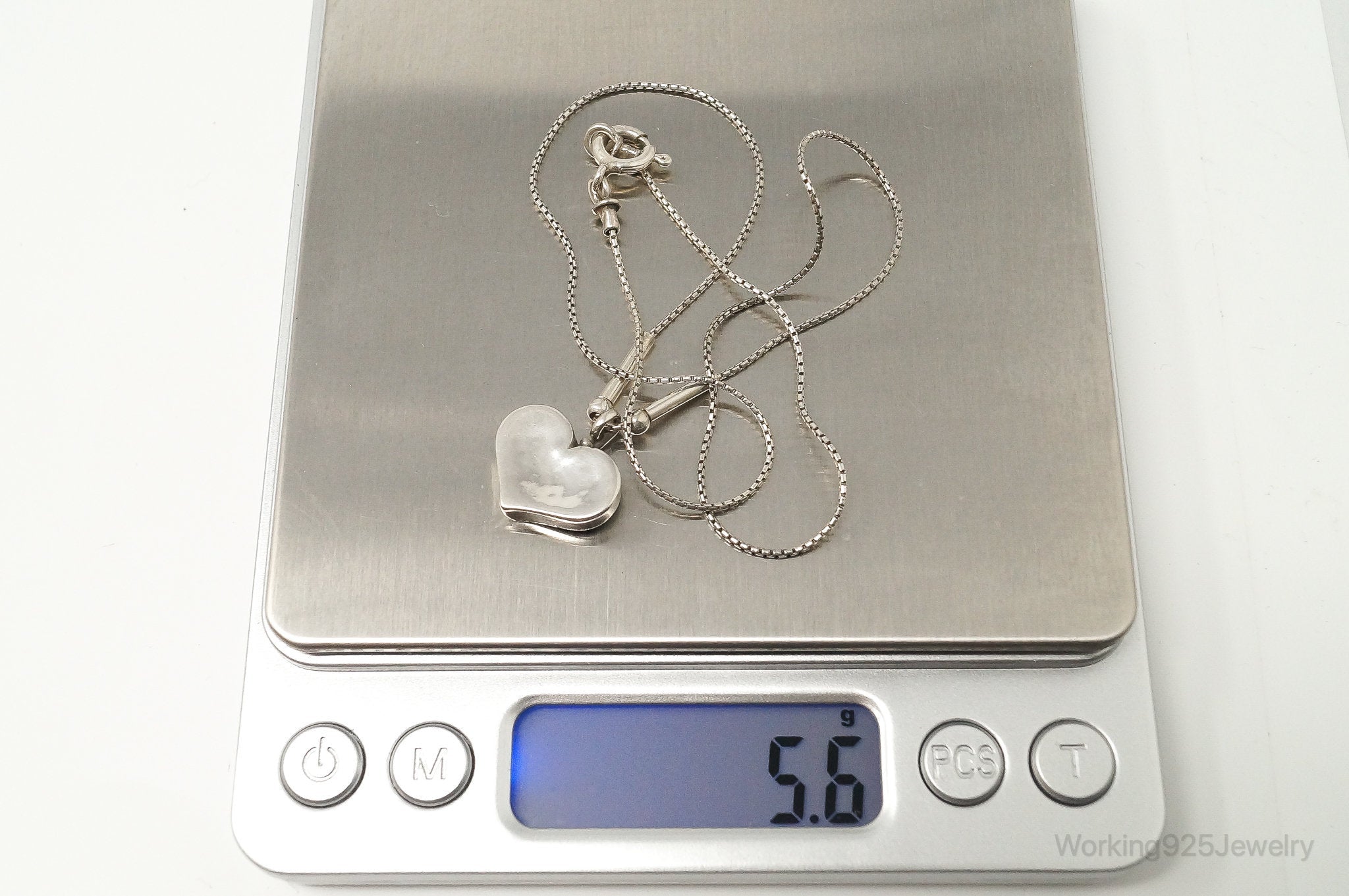 Vintage Designer Shablool Didae Heart Sterling Silver Necklace