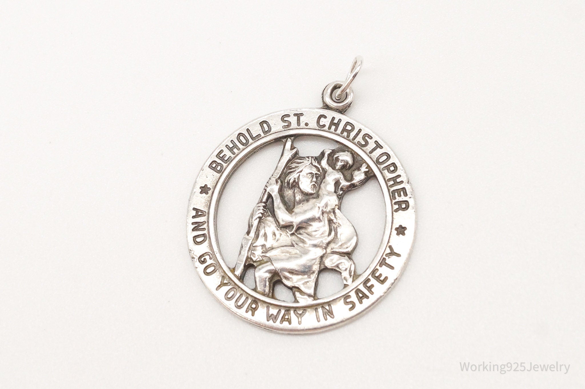 Vintage Saint Christopher Sterling Silver Pendant