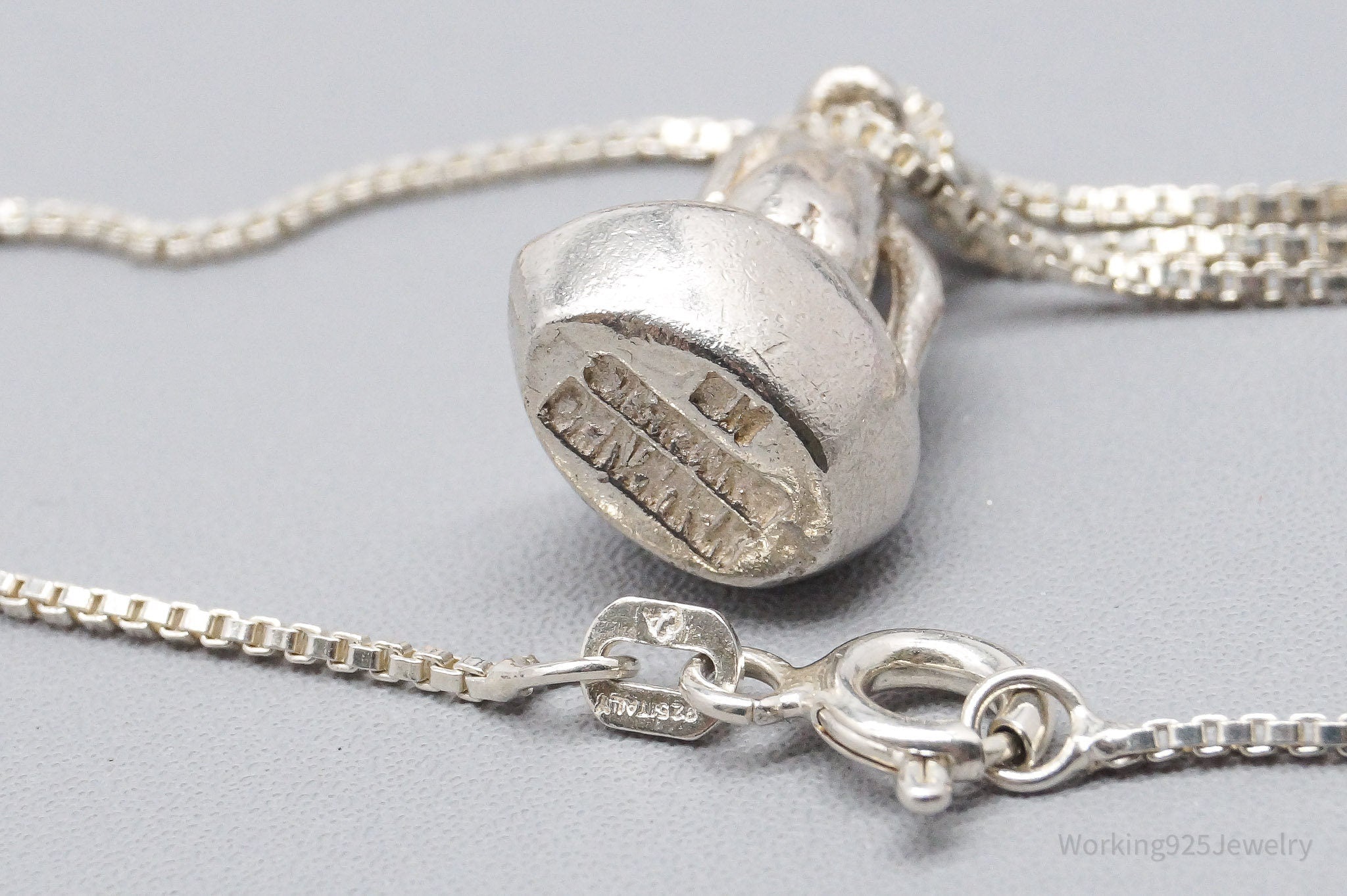 Vintage Denmark Bernard Hertz Lady In The Harbor Sterling Silver Necklace 18"
