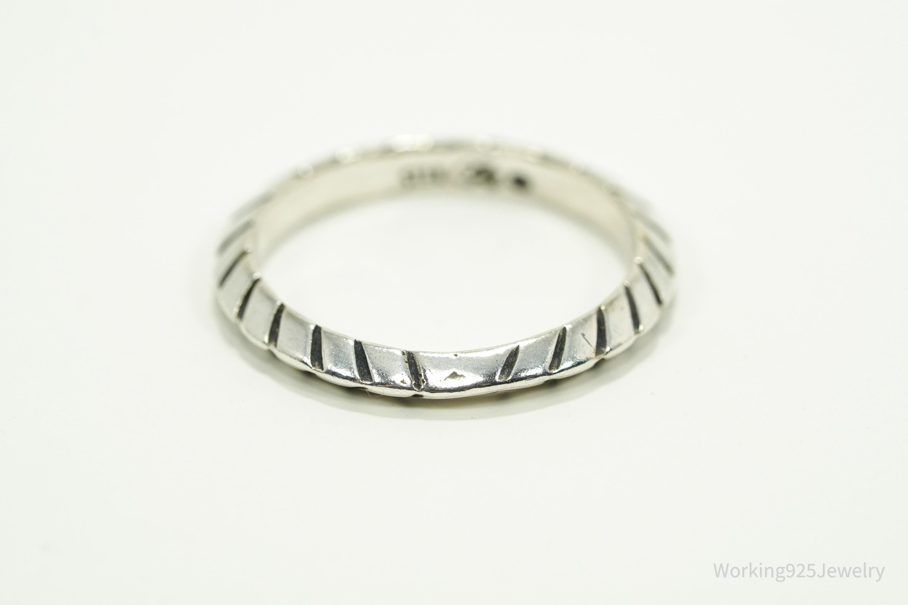 Vintage Native Designer Carolyn Pollack Sterling Silver Band Ring Size 7.25