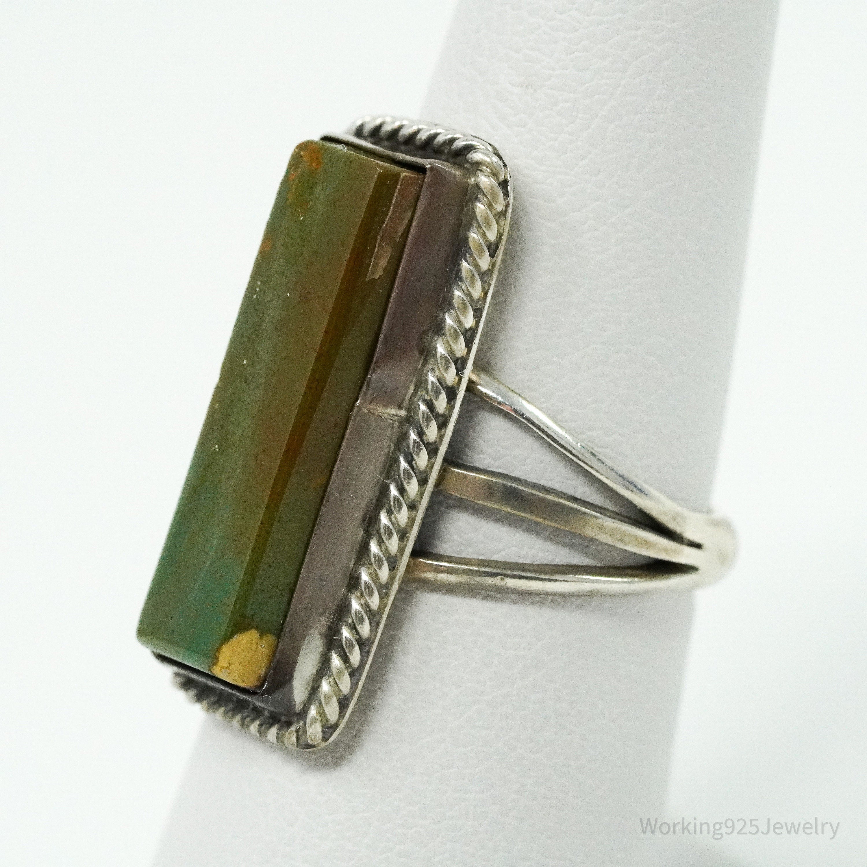 Vintage Native American Turquoise Sterling Silver Ring Size 6.25