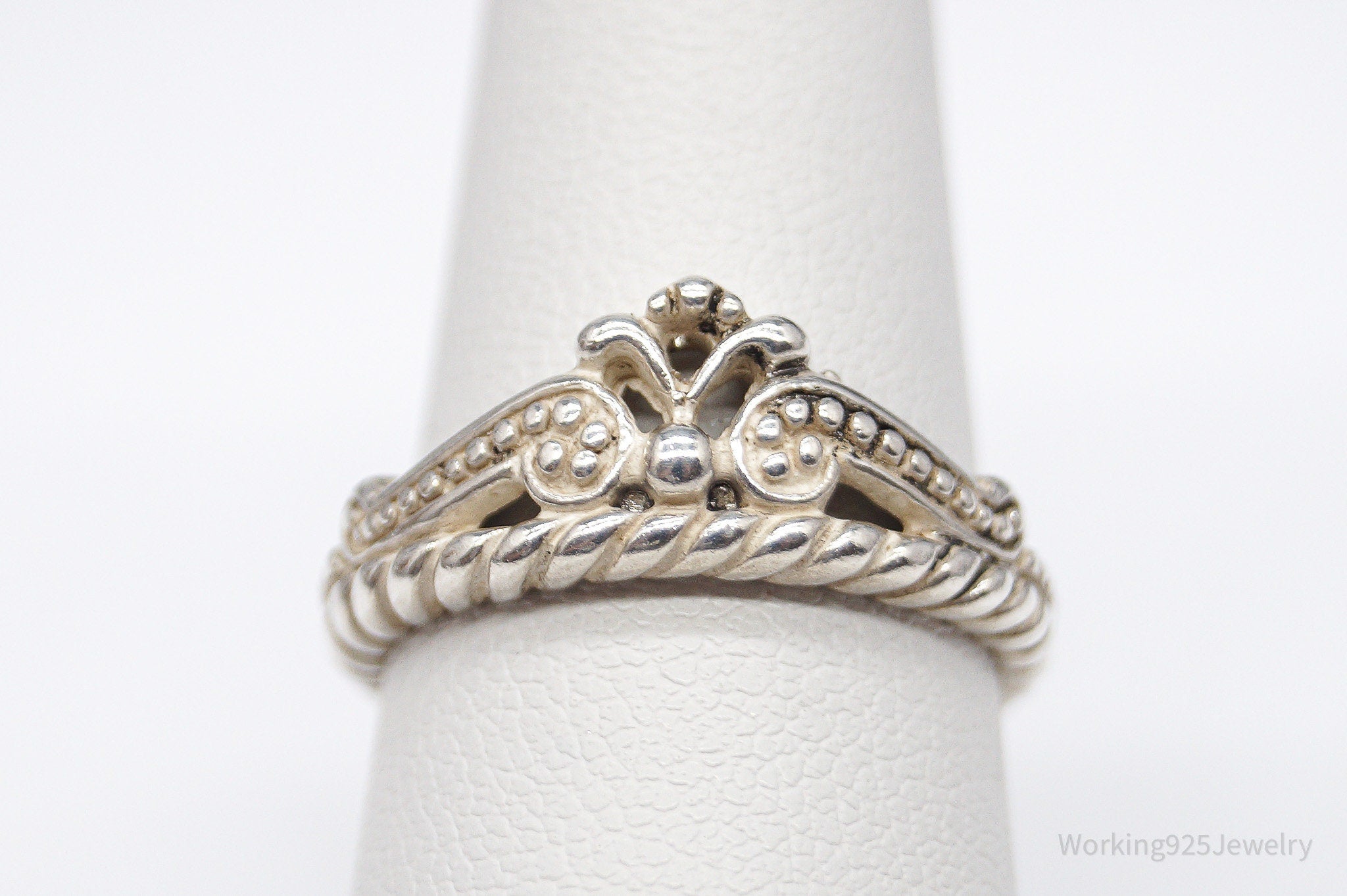 Vintage Native Designer Carolyn Pollack Relios Crown Sterling Silver Ring - Size 7