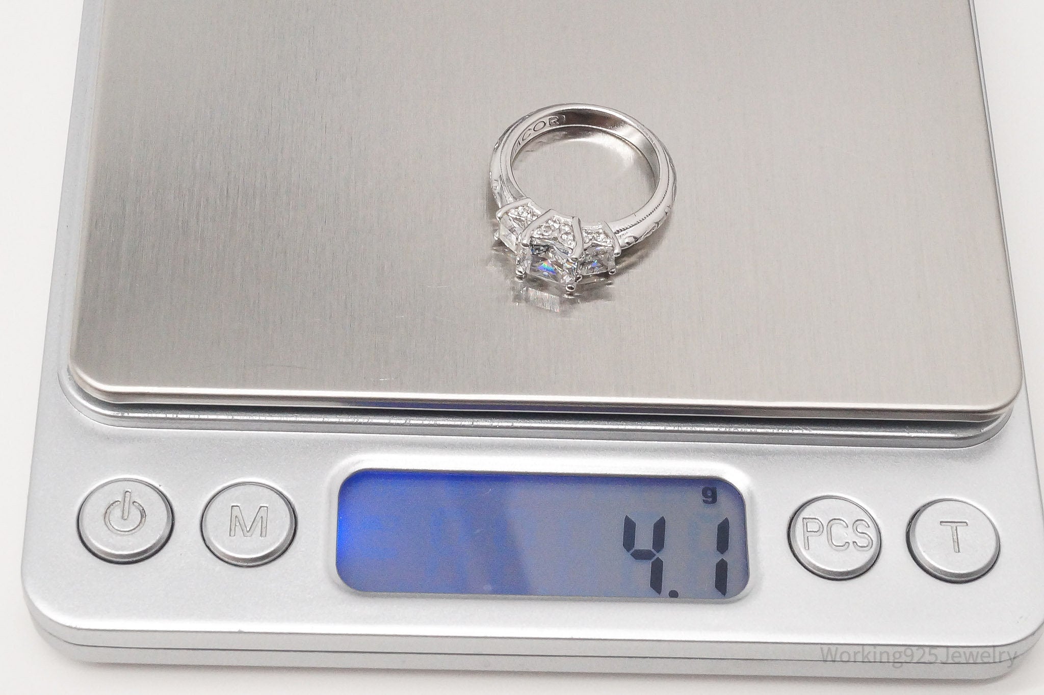 Designer TACORI Cubic Zirconia Sterling Silver Ring - Size 5