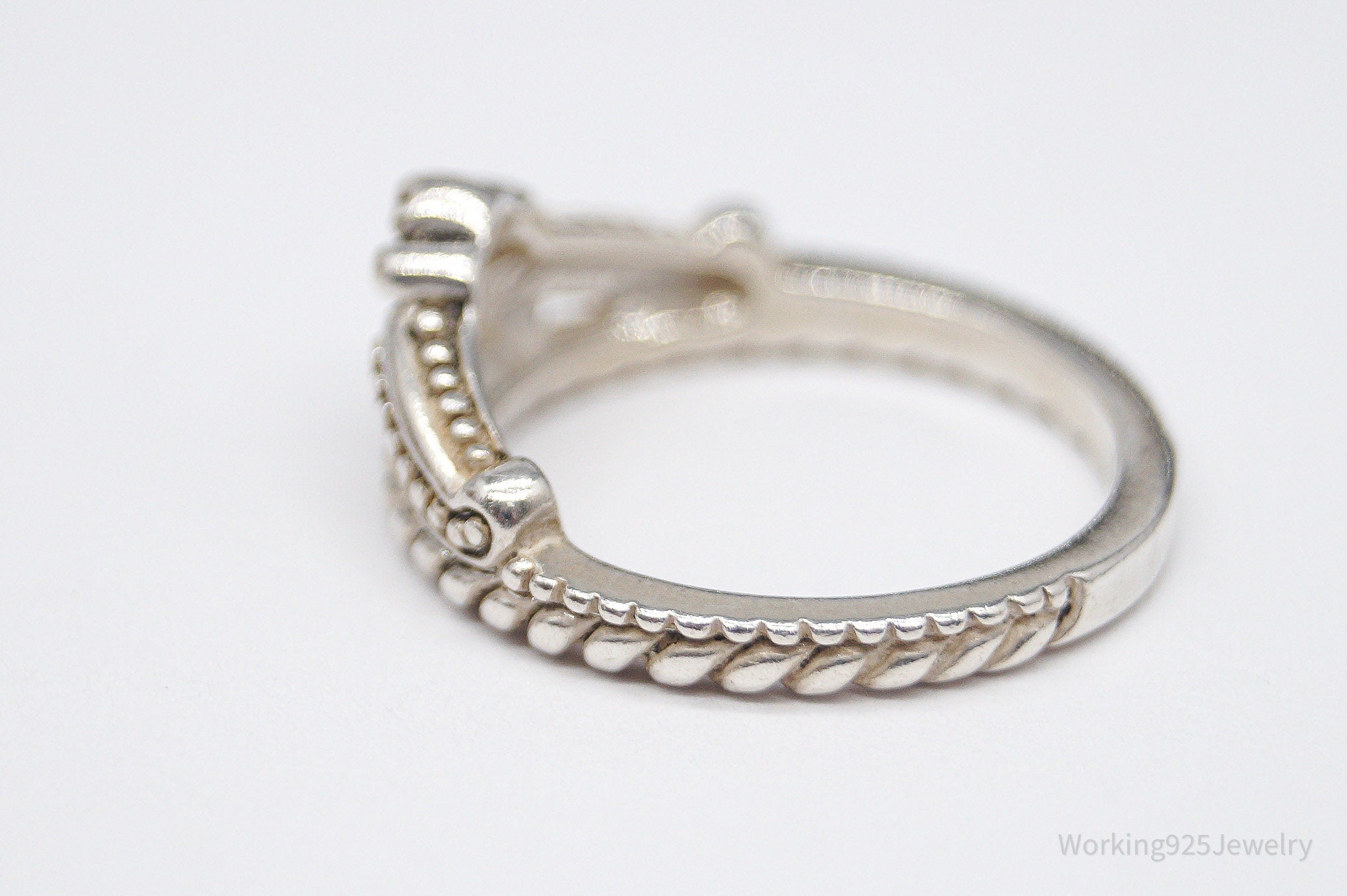 Vintage Native Designer Carolyn Pollack Relios Crown Sterling Silver Ring - Size 7