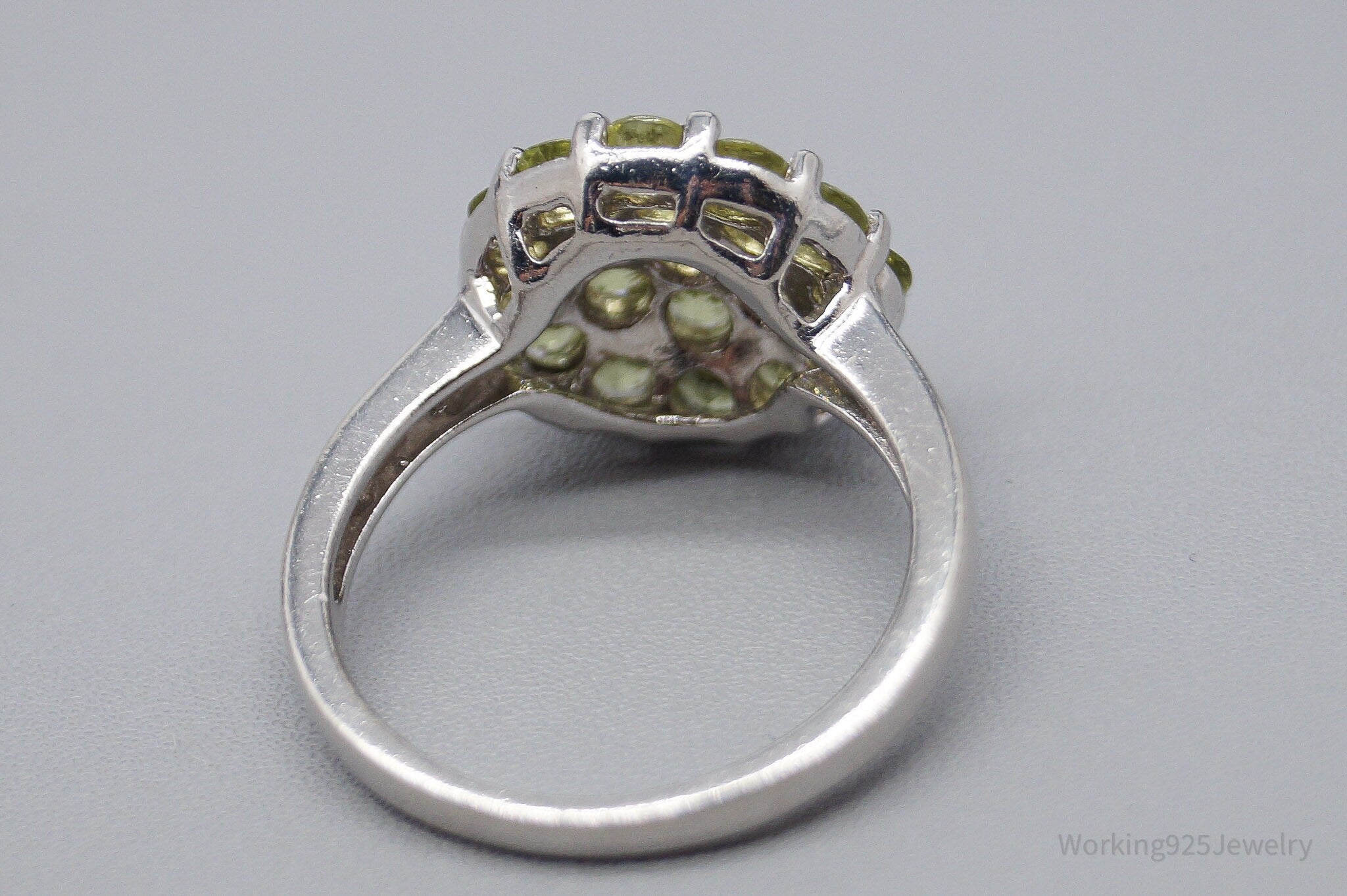 JTV HT Green Peridot Sterling Silver Ring - Size 8