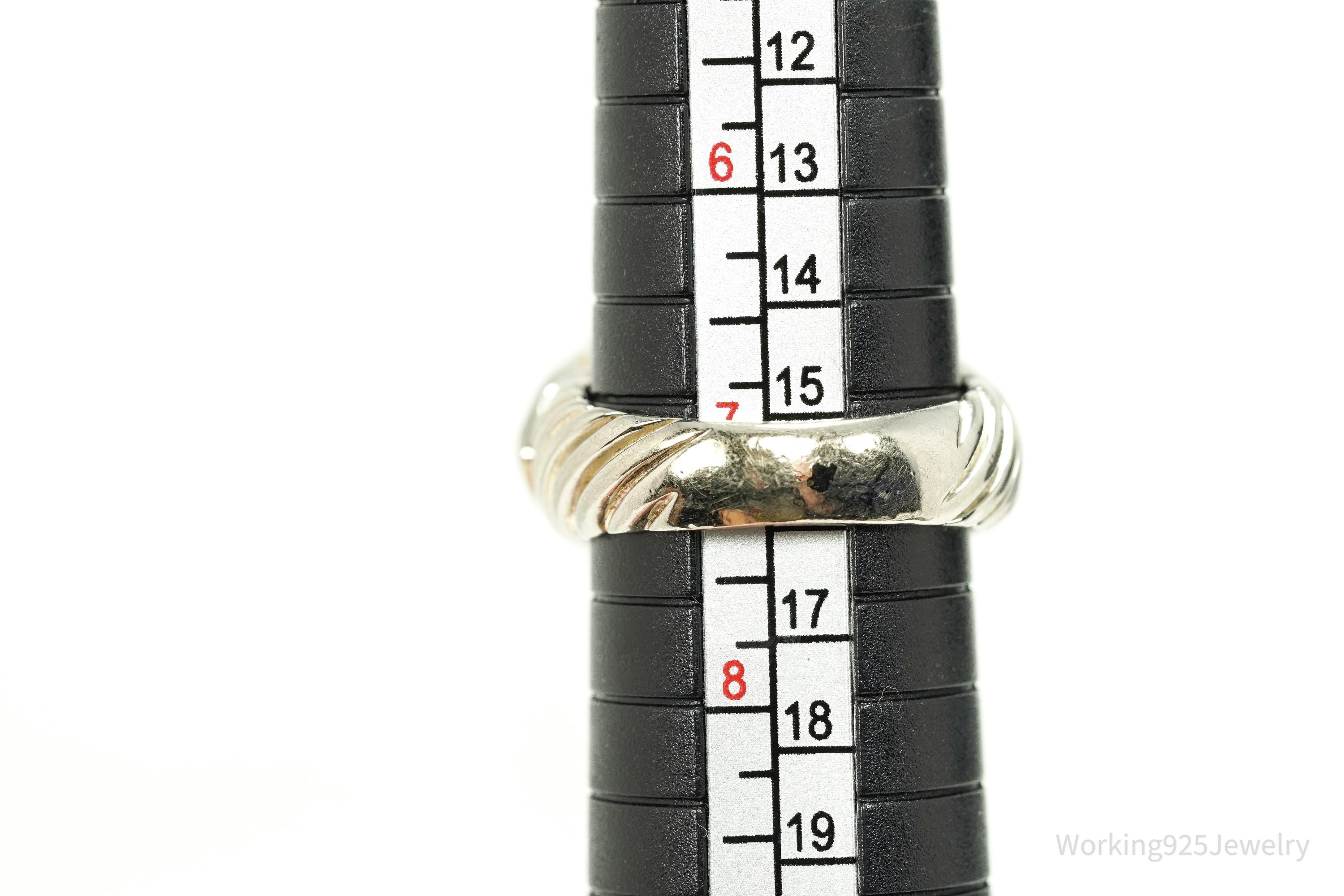 Vintage Purple Amethyst Sterling Silver Ring - Size 7.25