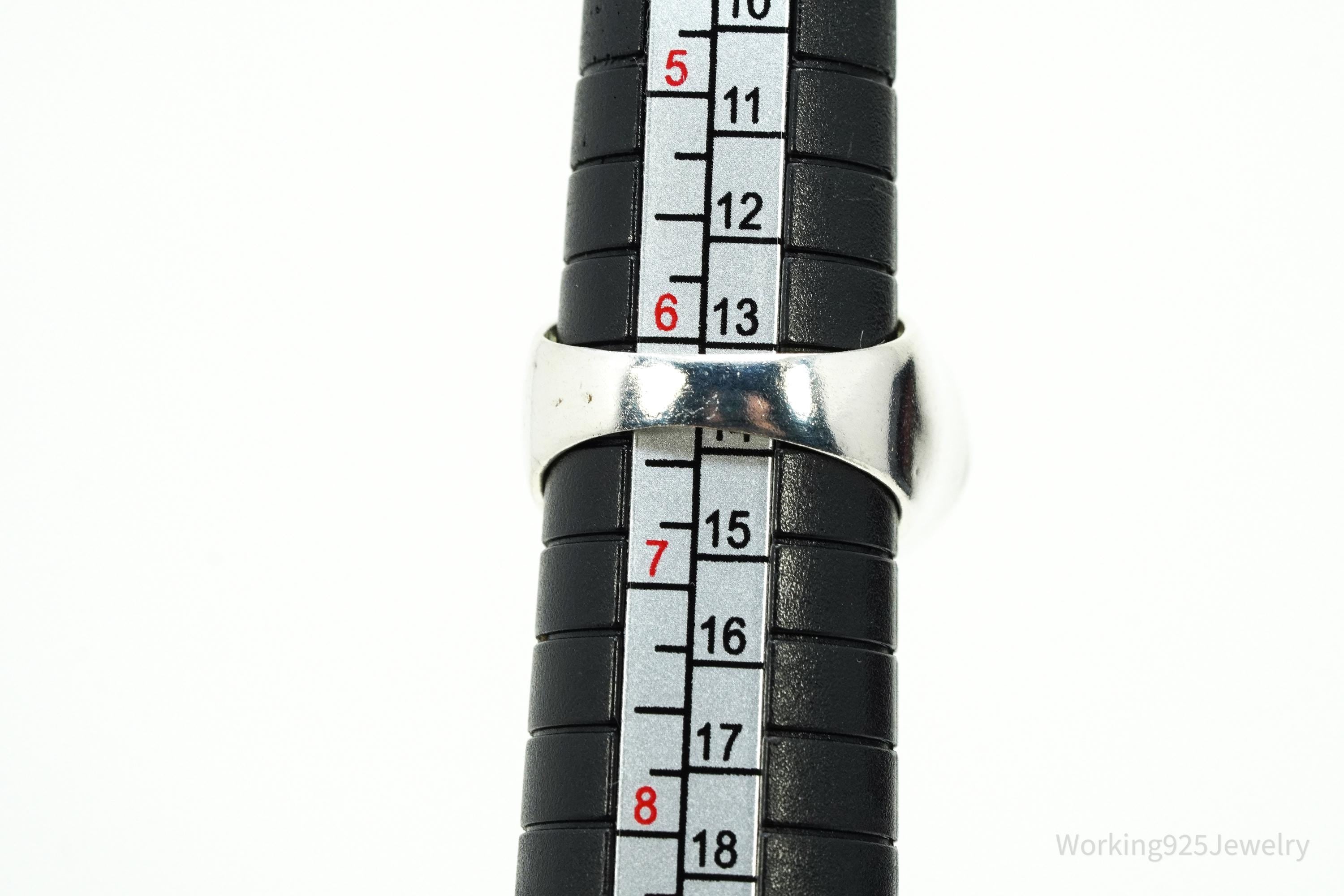 Vintage Large Opalite Sterling Silver Ring - Size 6.25