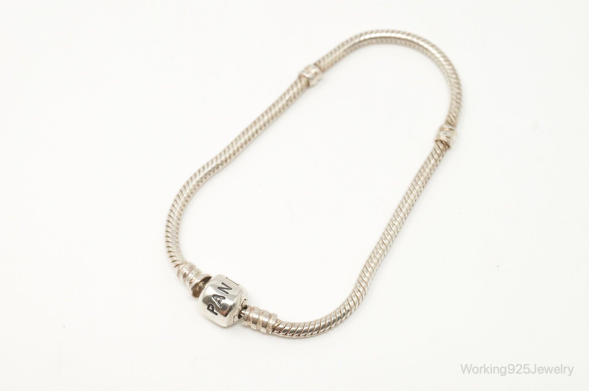 Designer Pandora Iconic Sterling Silver Clasp Charm Bracelet