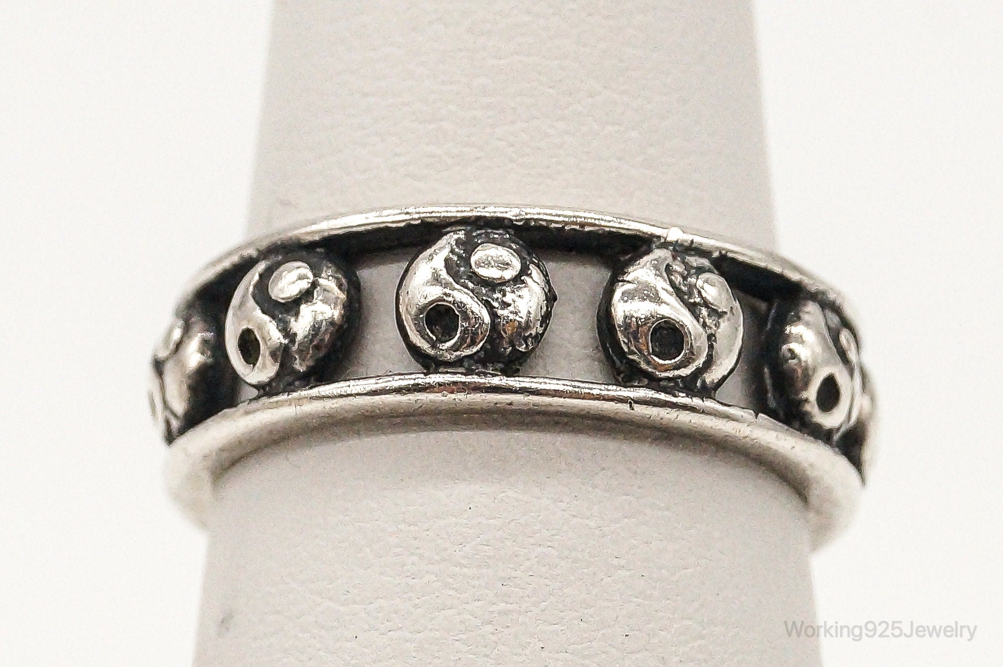 Vintage Yin Yang Cut Out Sterling Silver Ring - Size 5