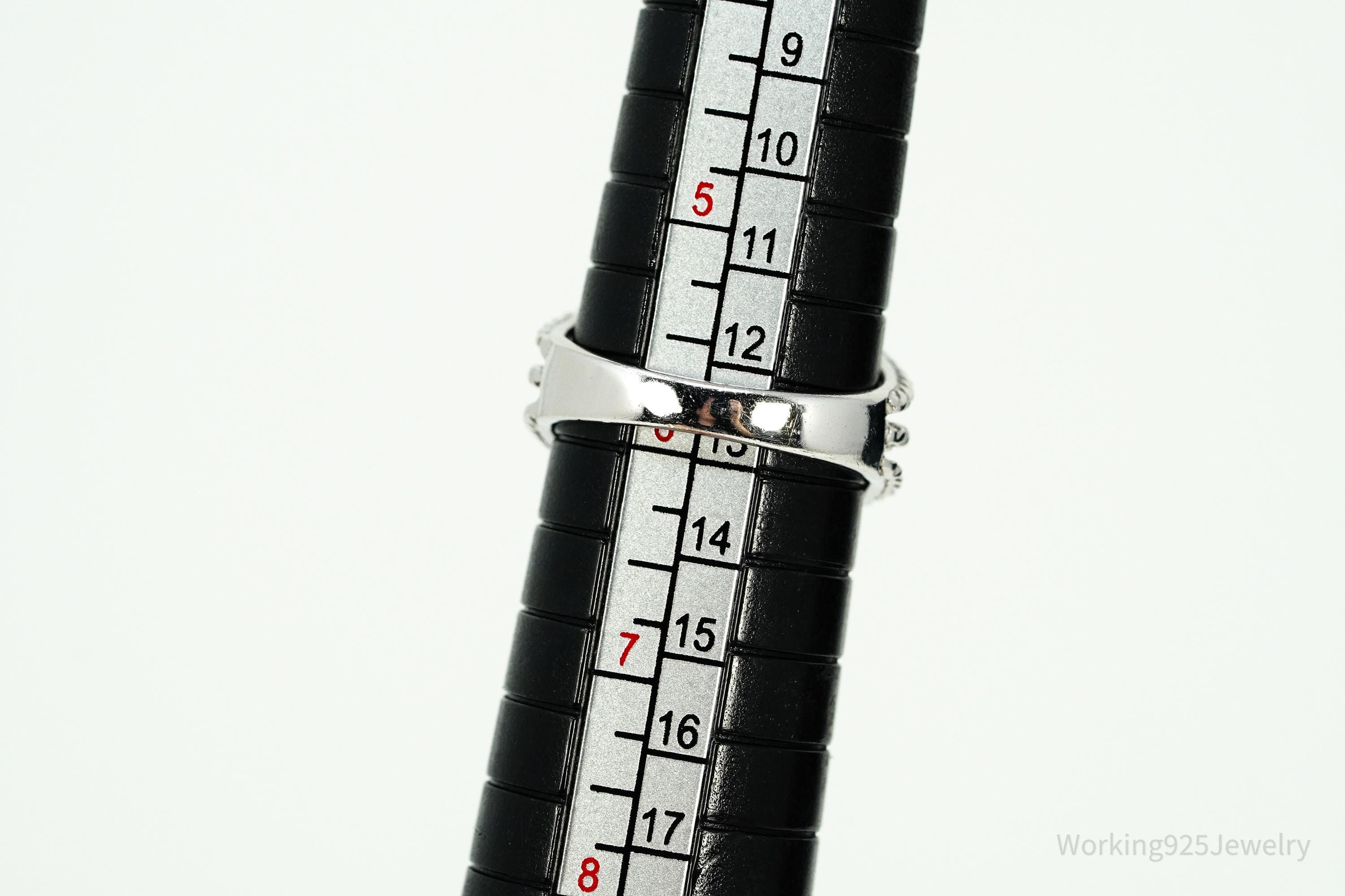 Vintage Blue Larimar Sterling Silver Ring - Size 5.75