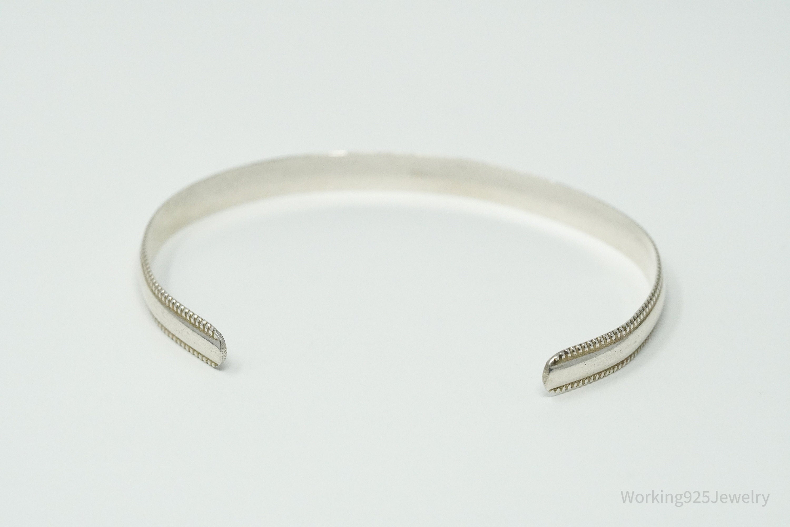 Vintage Native American Sterling Silver Cuff Bracelet - 6.25"