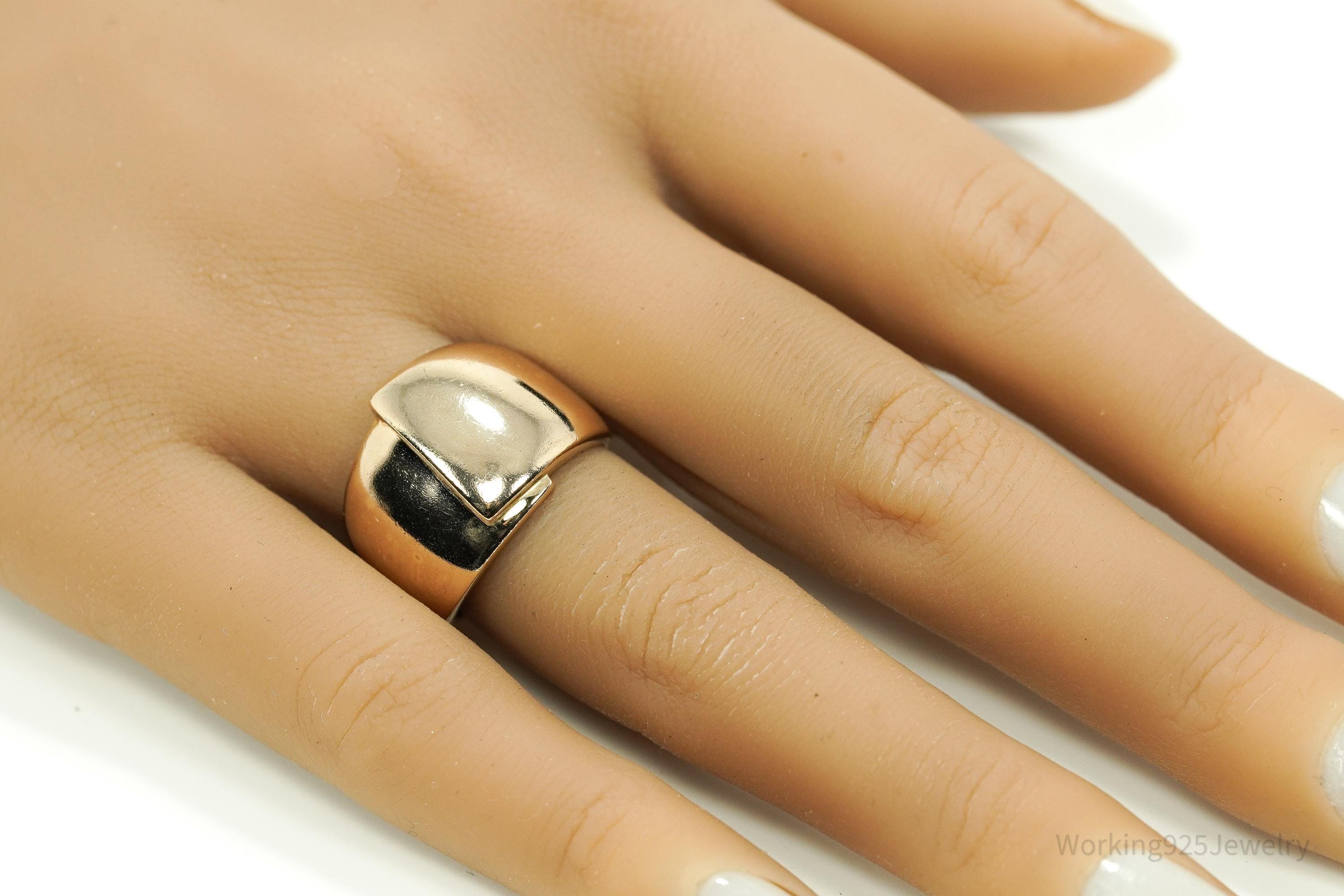 Vintage Ross Simons Rose Gold Vermeil Sterling Silver Band Ring - Size 7
