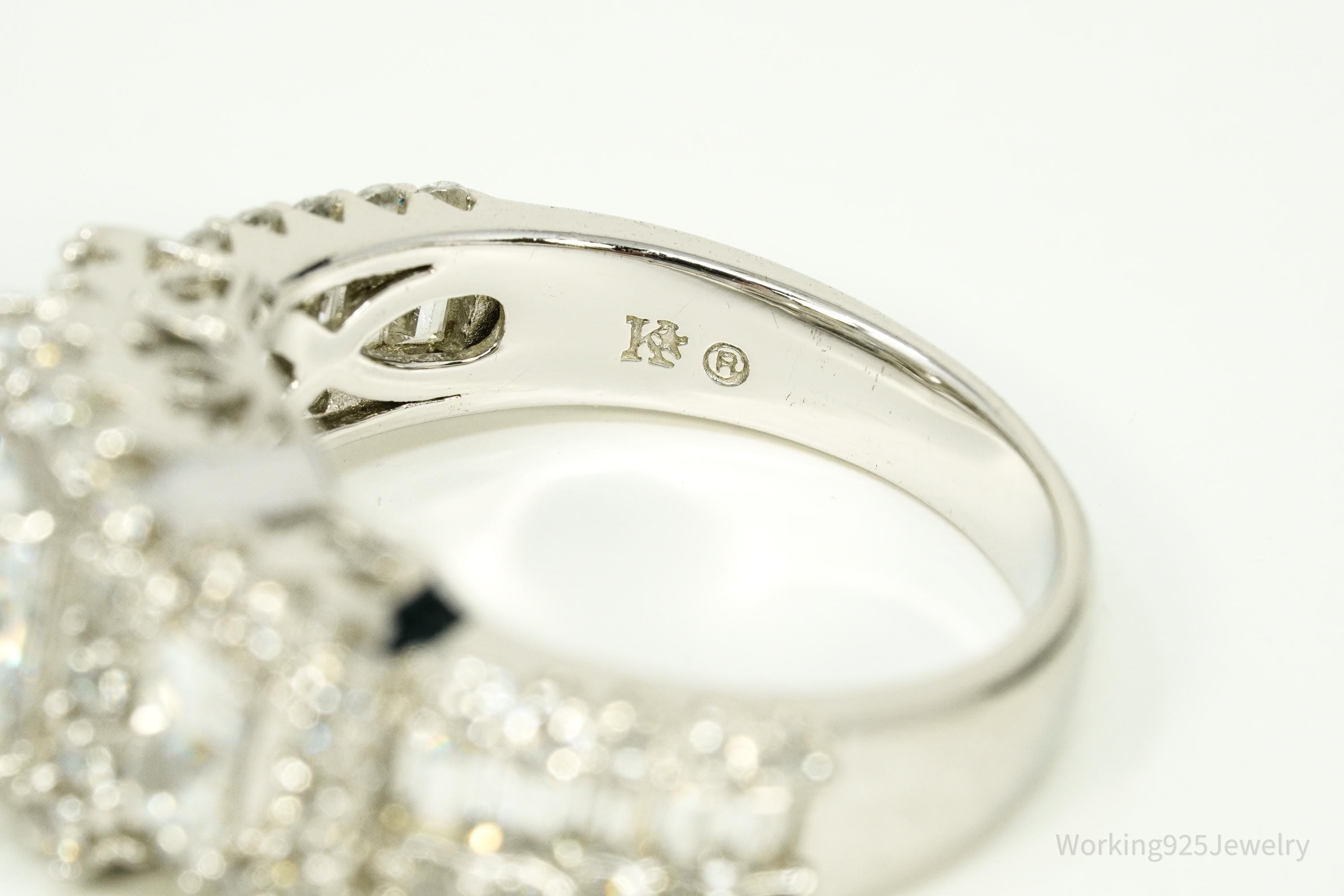 Vintage Cubic Zirconia Sterling Silver Ring Size 9