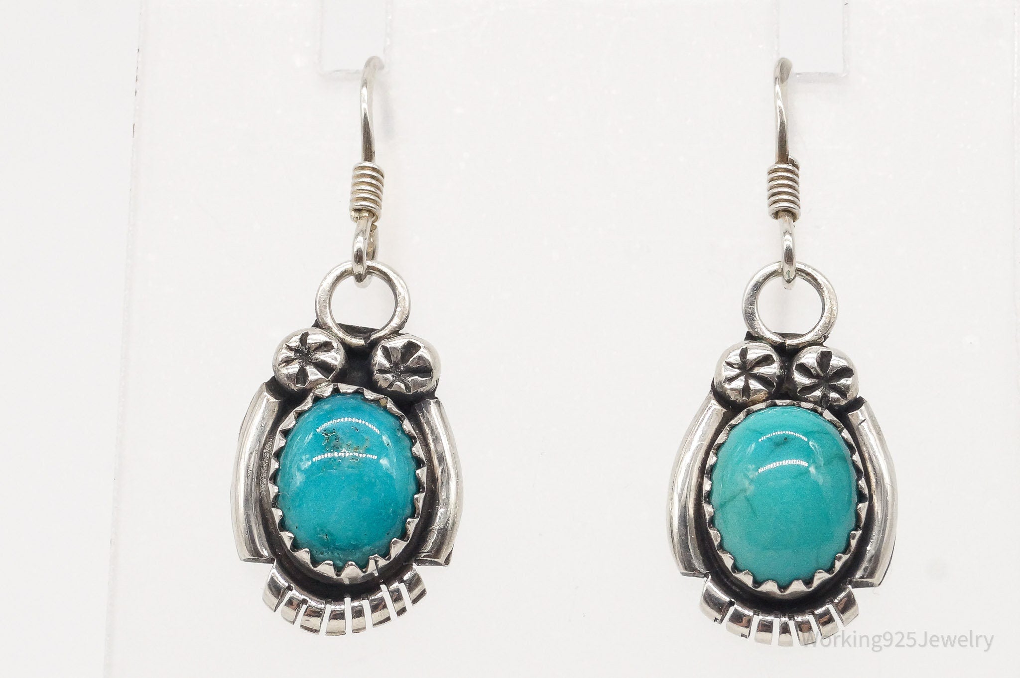 Vintage Native American Turquoise Sterling Silver Earrings