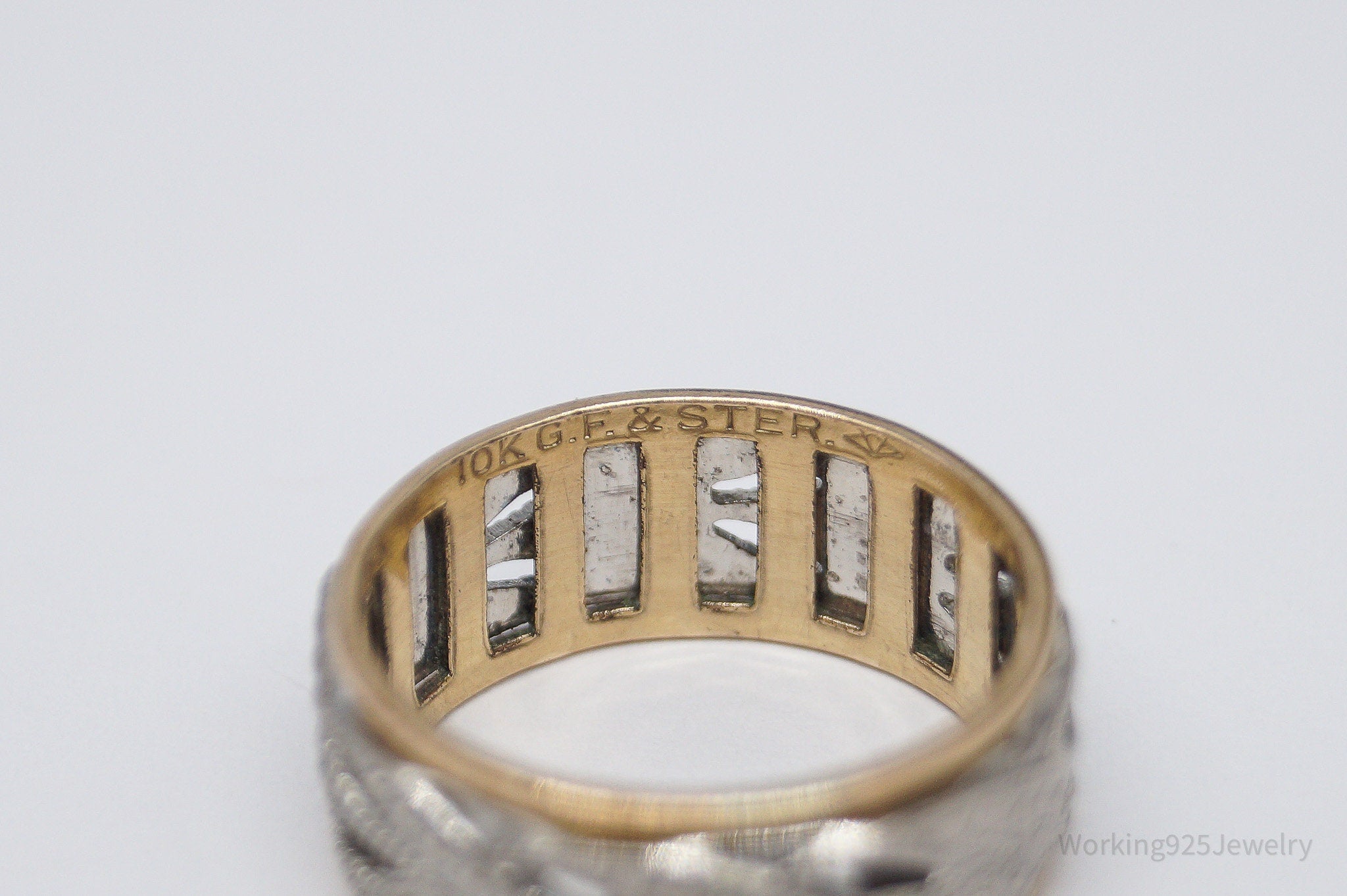 Vintage Vargas Mfg. Co. 10K Gold Filled Sterling Silver Band Ring - Size 5.75