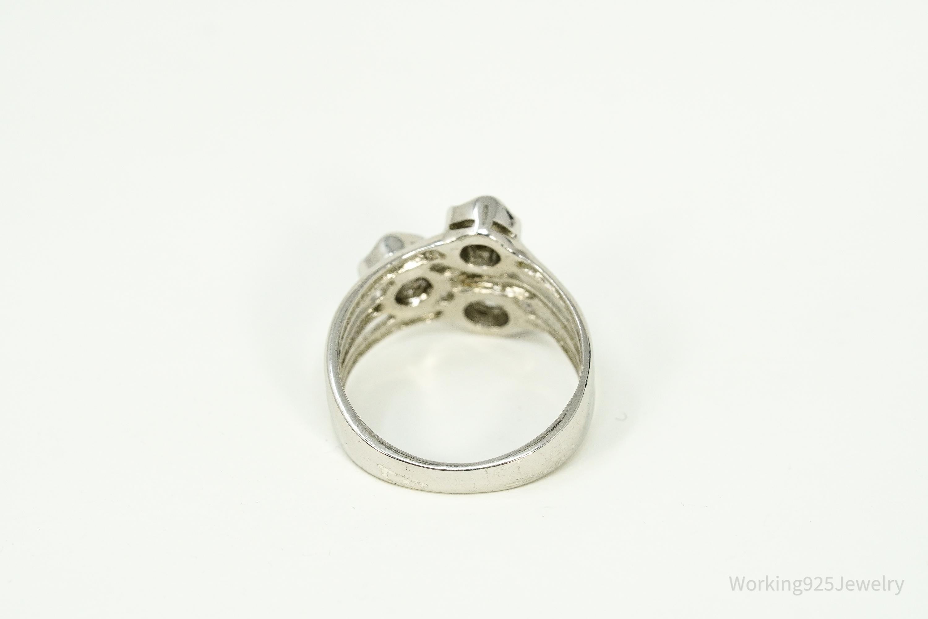 Vintage Cubic Zirconia Sterling Silver Ring Size 8