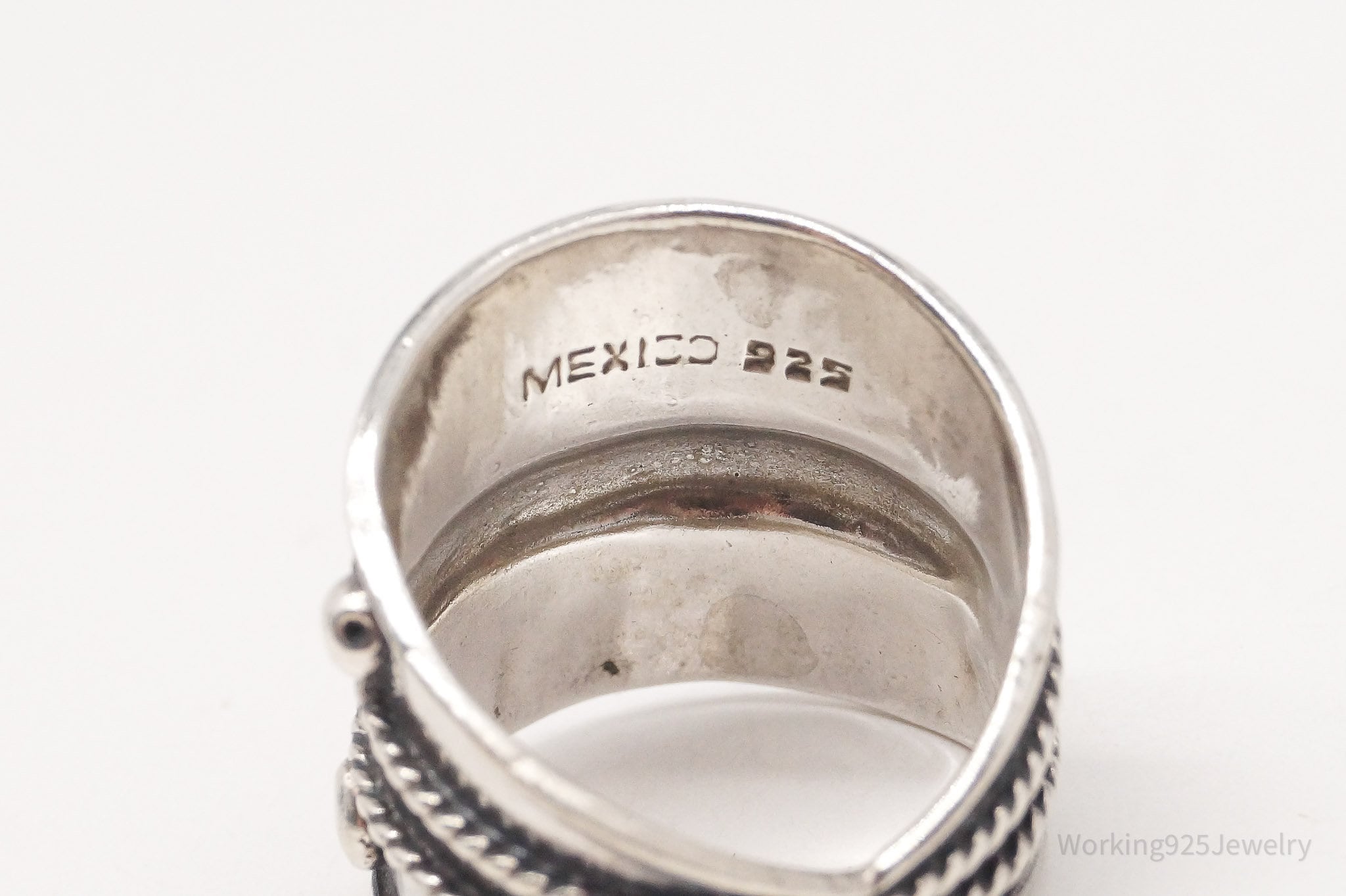 Vintage Mexico Sterling Silver Band Ring - Size 7.5