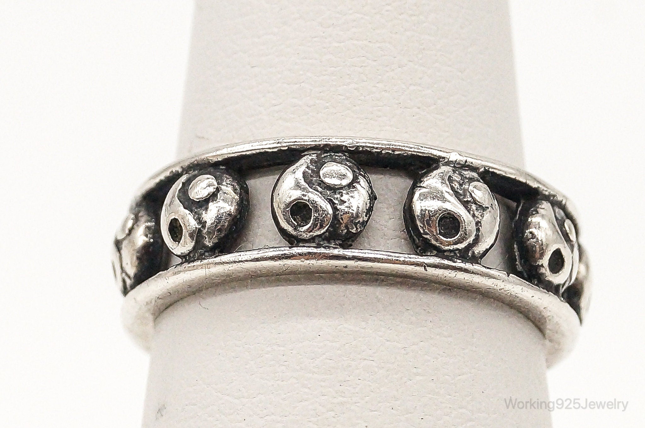 Vintage Yin Yang Cut Out Sterling Silver Ring - Size 5