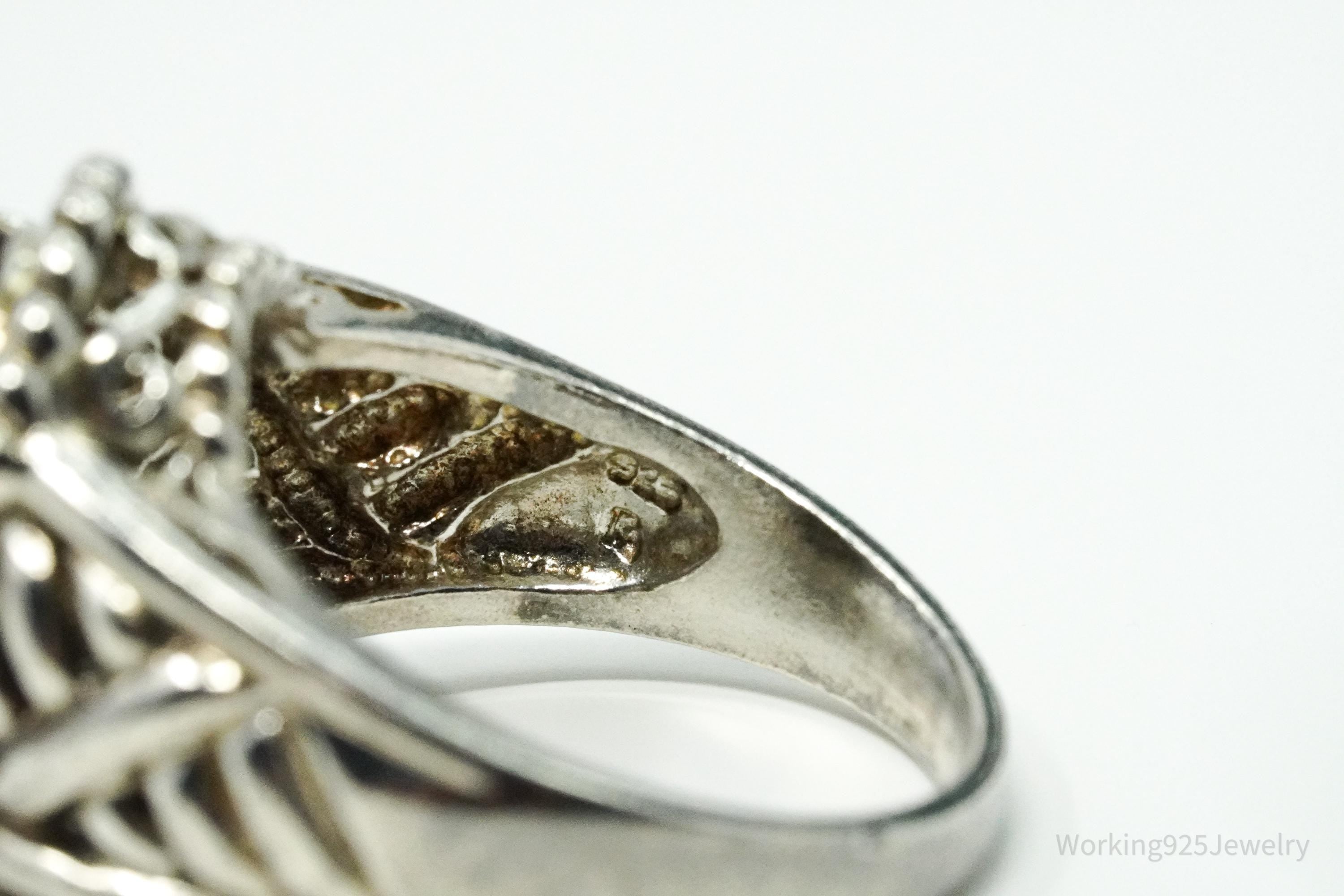 Vintage Ross Simons Tigers Eye Sterling Silver Ring - Size 10