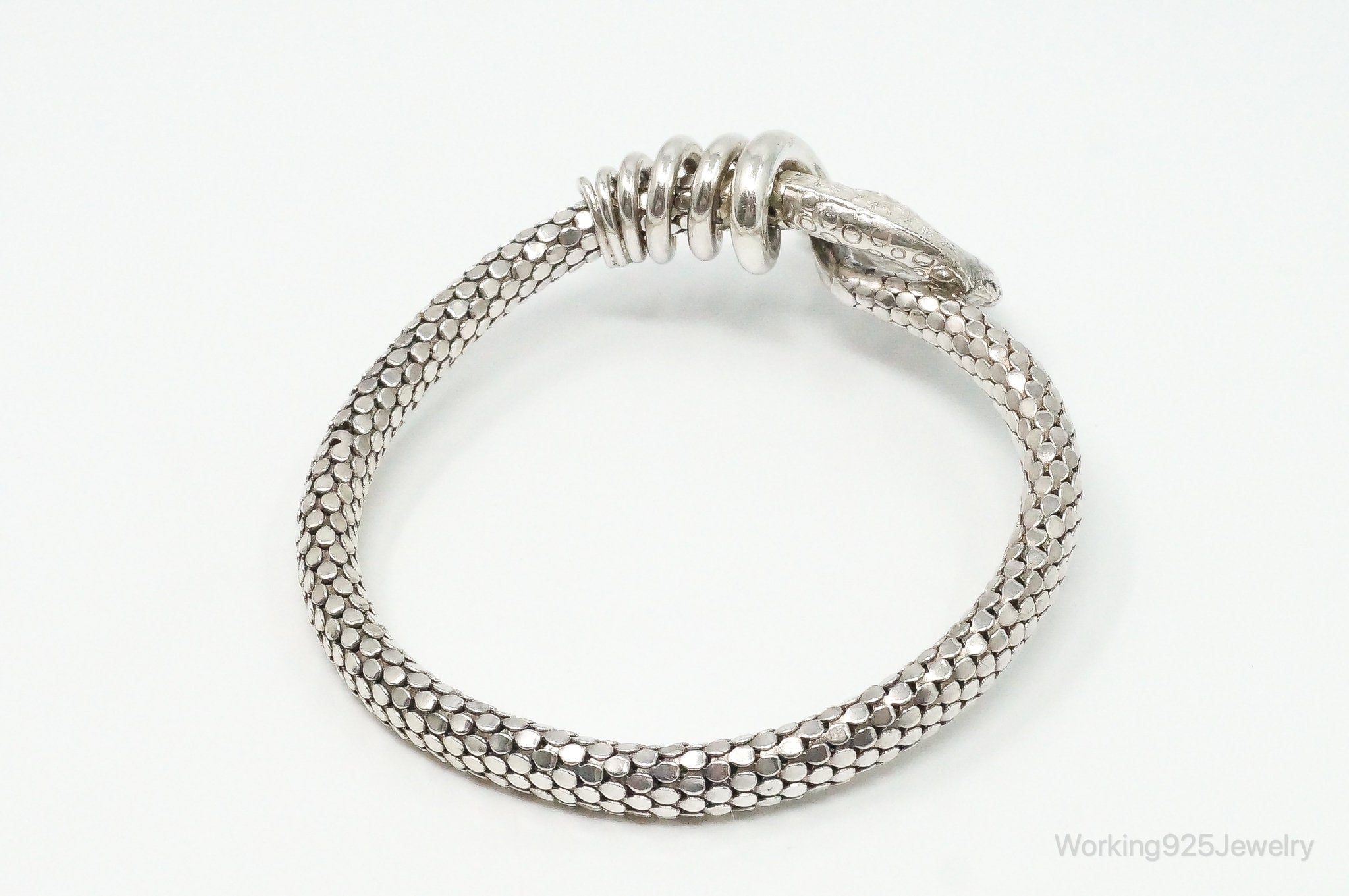 Vintage Designer W & D Snake Sterling Silver Expanding Bracelet