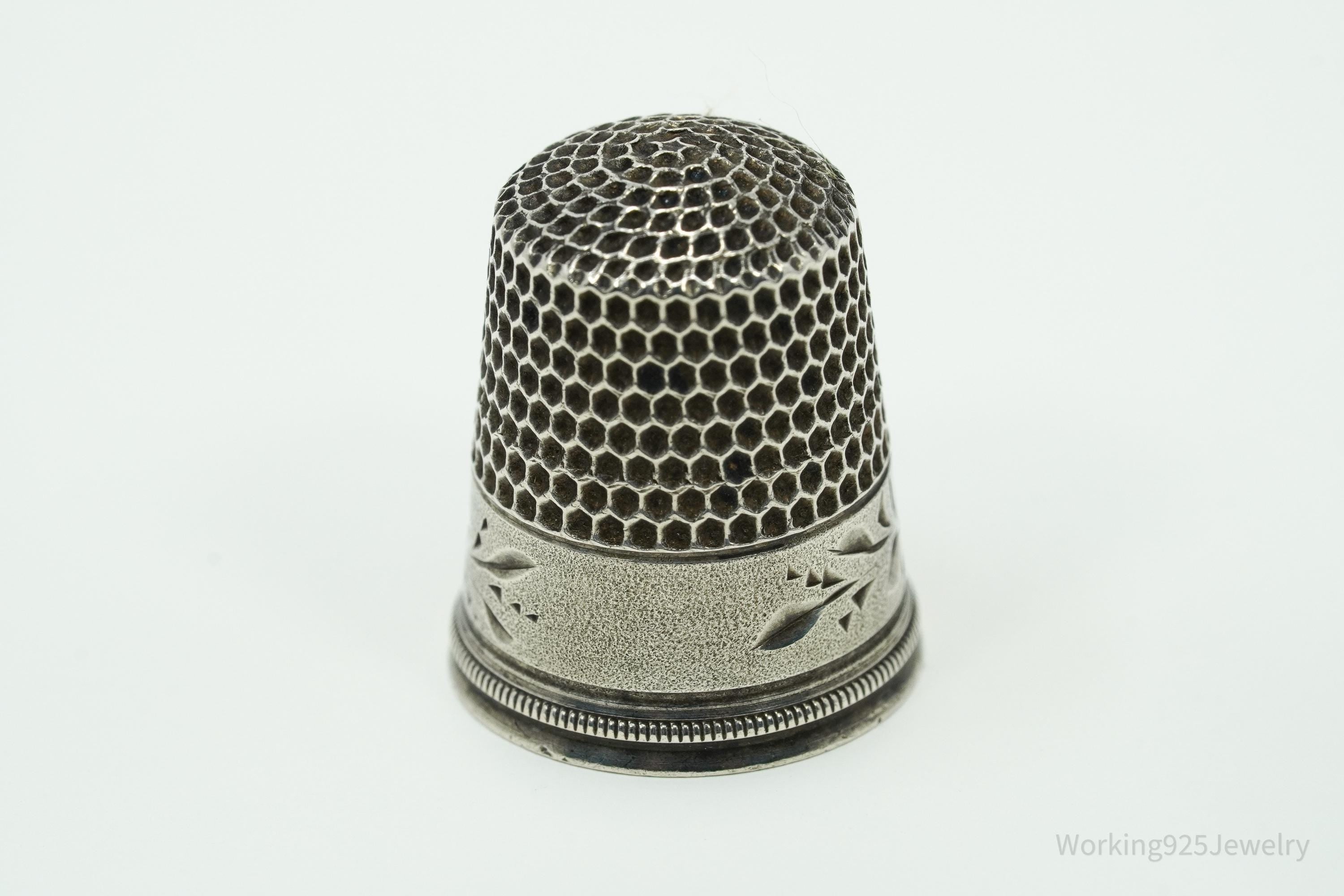 Antique Dome Sterling Silver Thimble Size 7