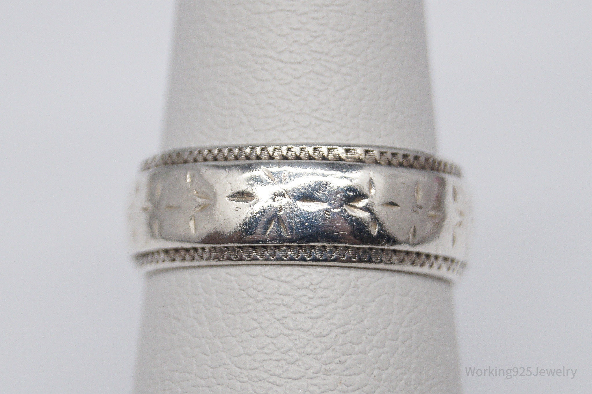 Antique Sterling Silver Band Ring - Size 5.5