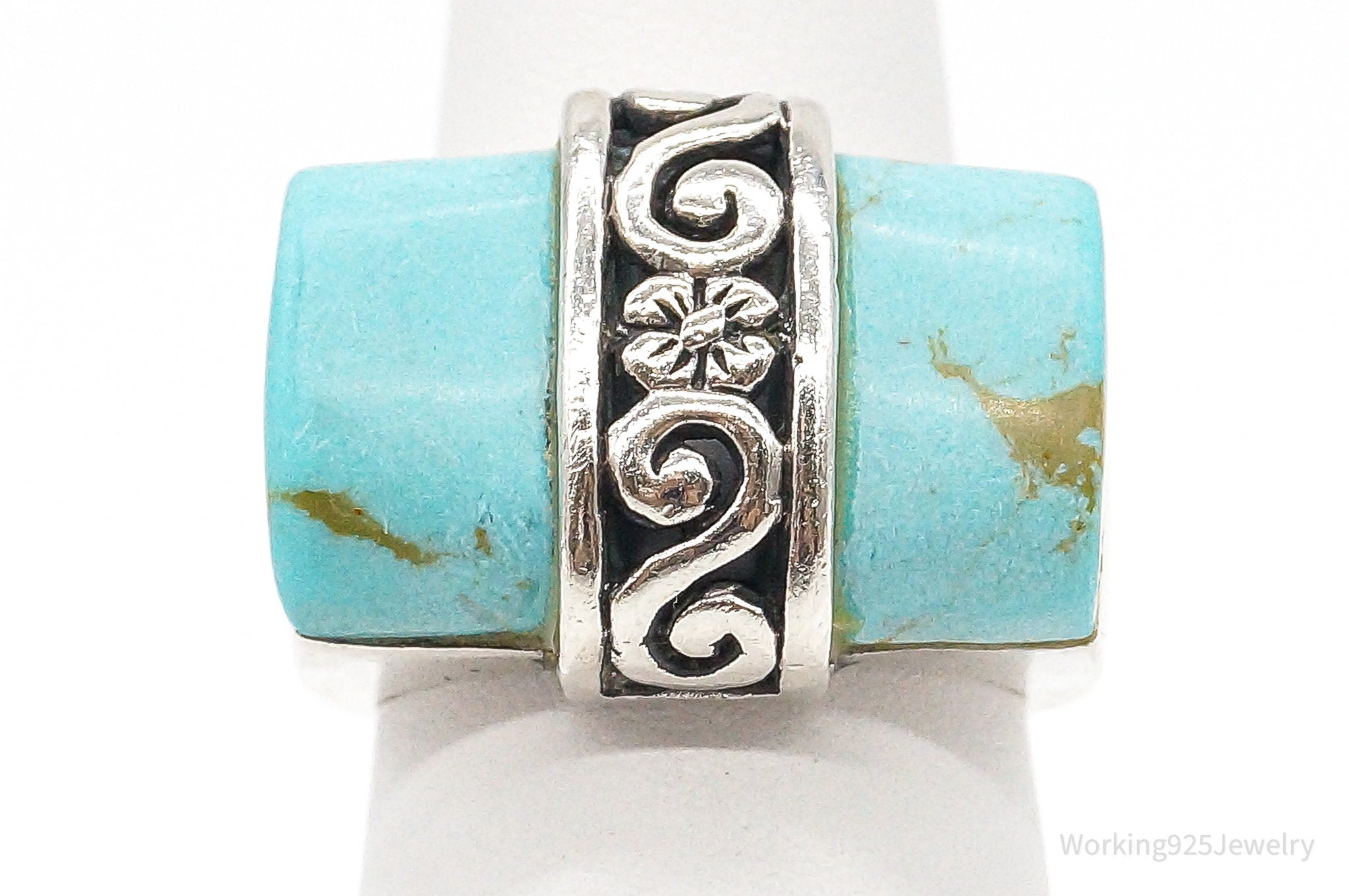 Vintage Turquoise Sterling Silver Ring - Size 5.25