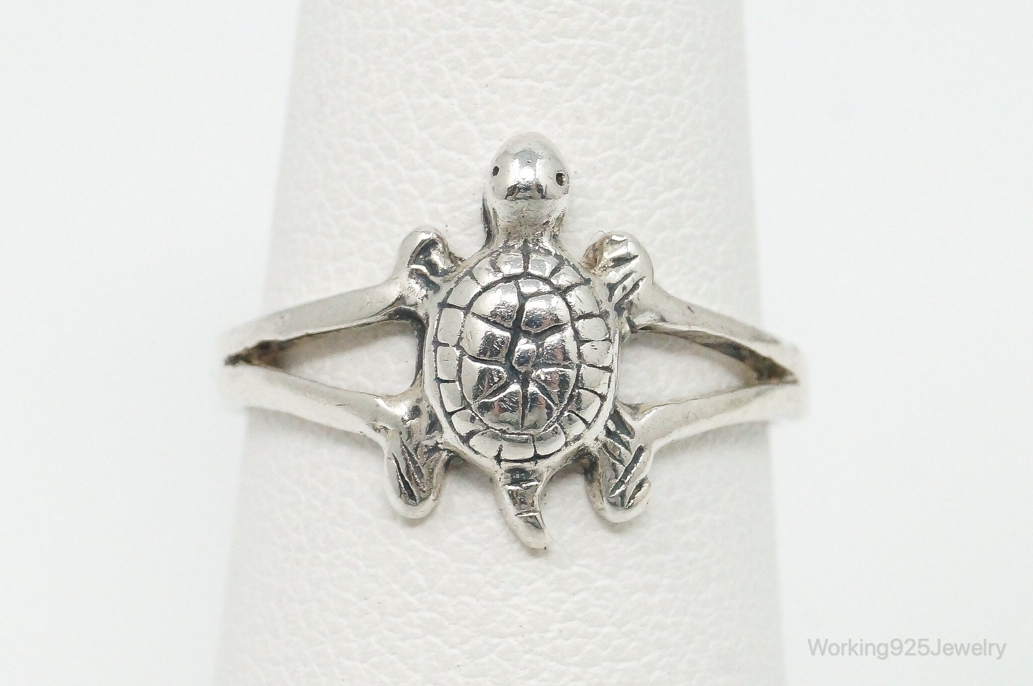 Vintage Sea Turtle Sterling Silver Ring - Size 6.25