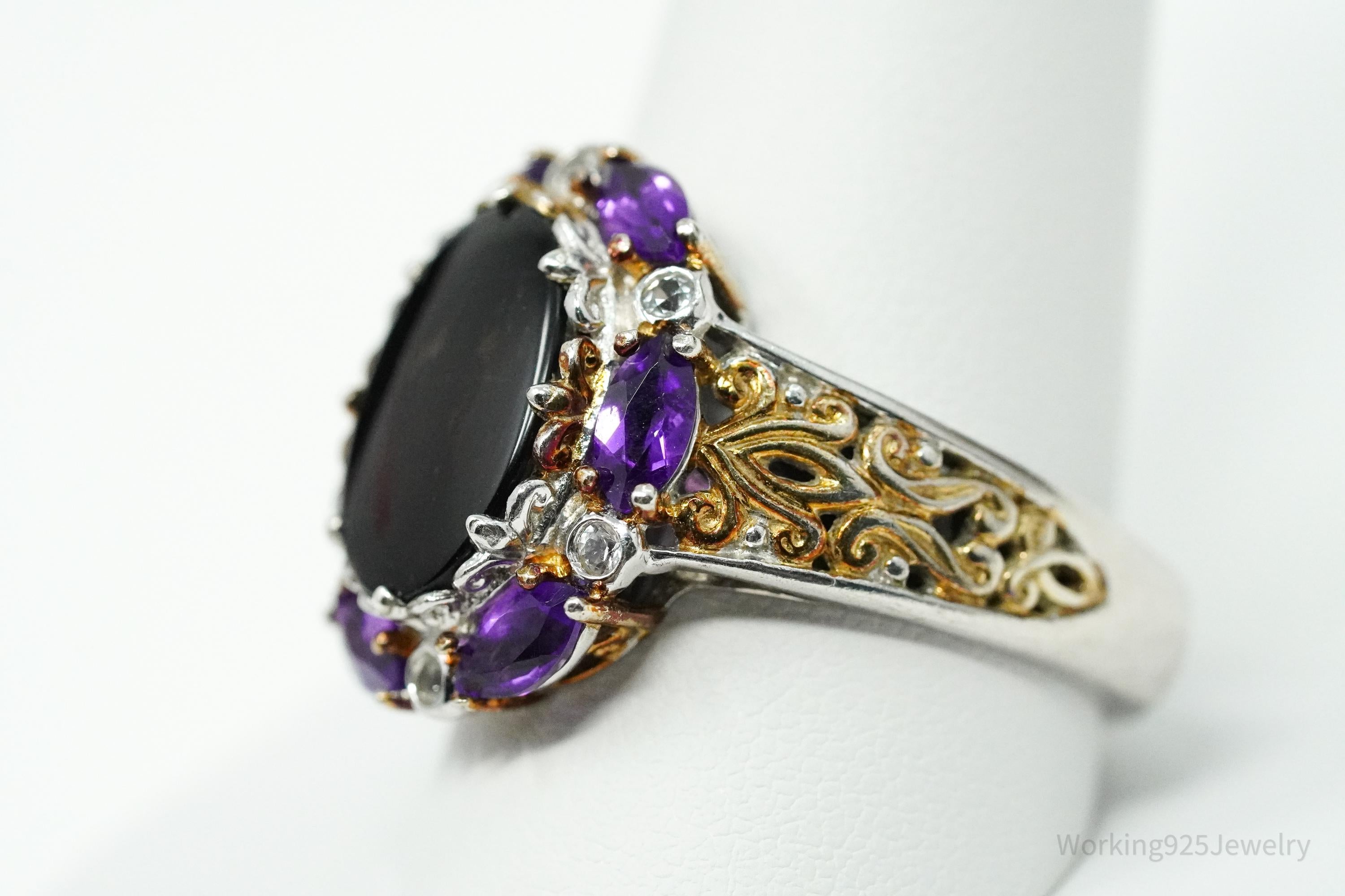 Designer Michael Valitutti "Gems En Vogue" Palladium Sterling Silver Ring Size 11