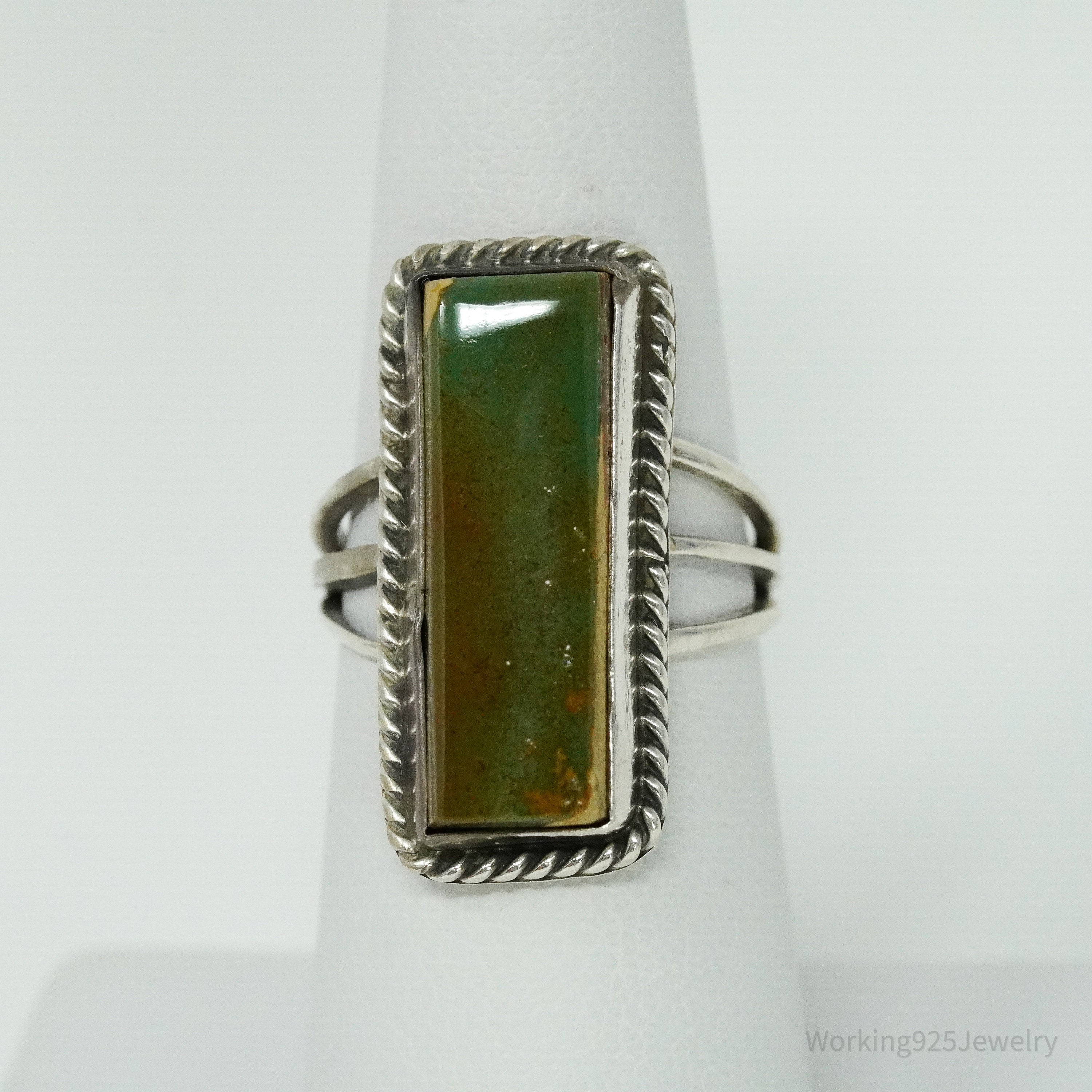 Vintage Native American Turquoise Sterling Silver Ring Size 6.25