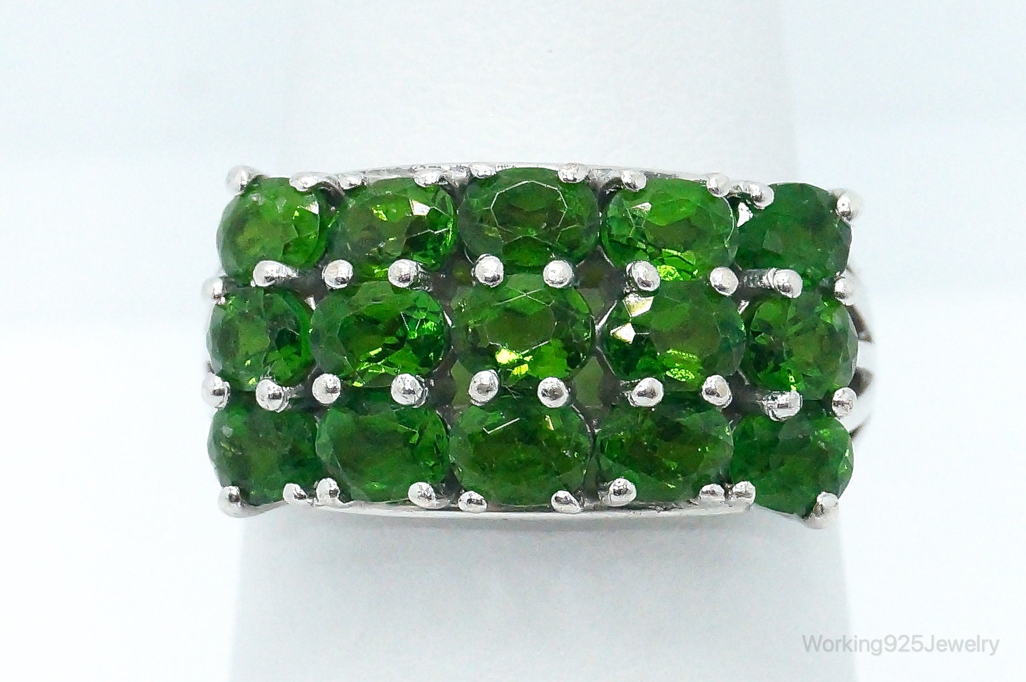 Vintage Peridot Sterling Silver Ring - Size 7.25