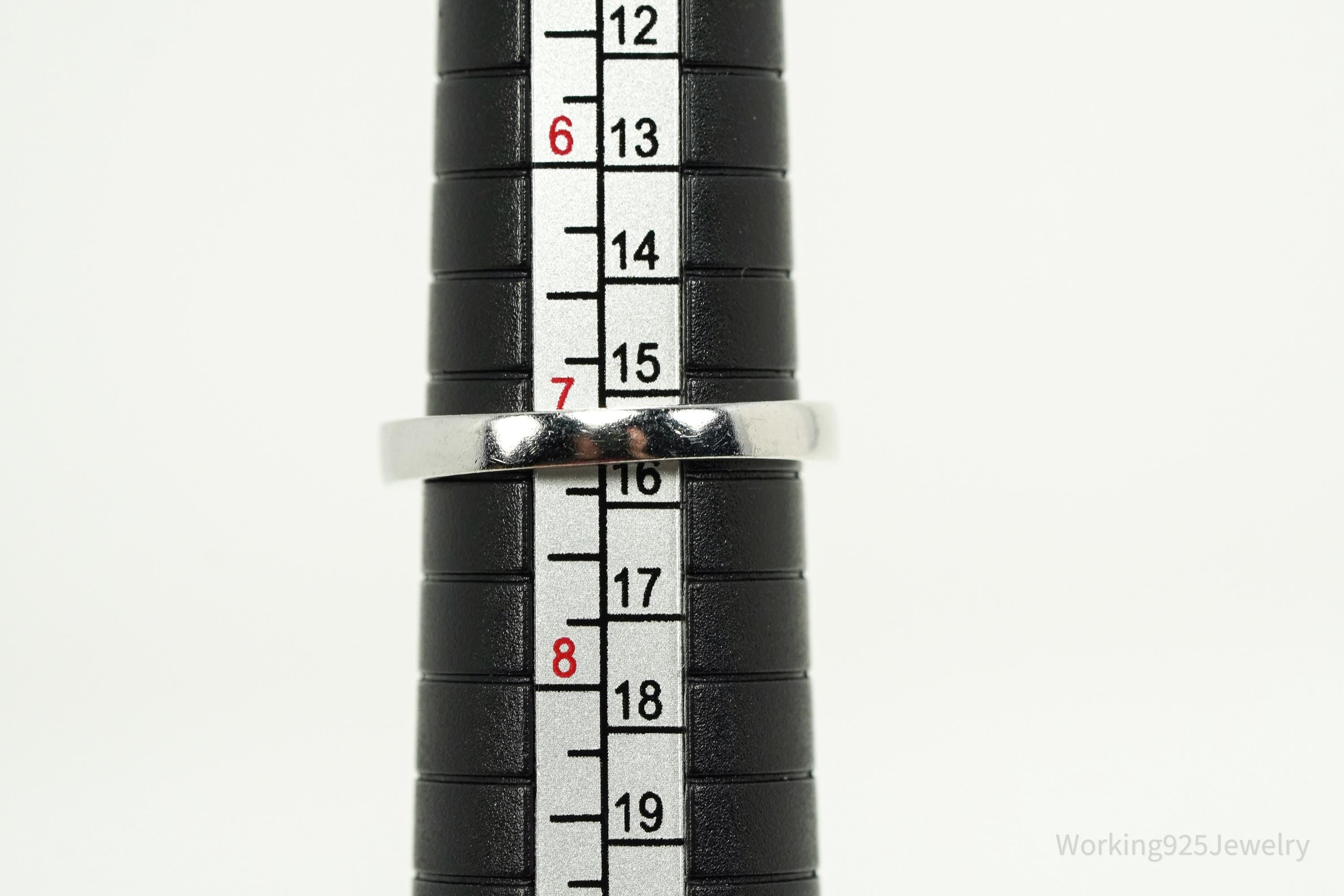 Vintage Designer SW Cubic Zirconia Sterling Silver Ring - Size 7
