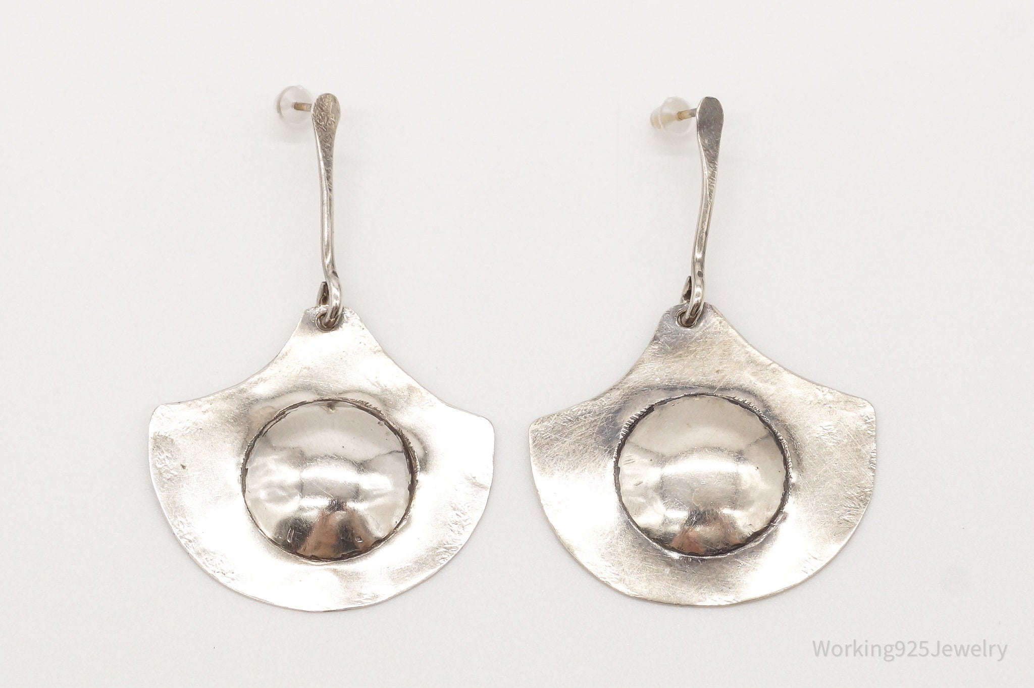 Vintage Modernist SYB Sterling Silver Earrings