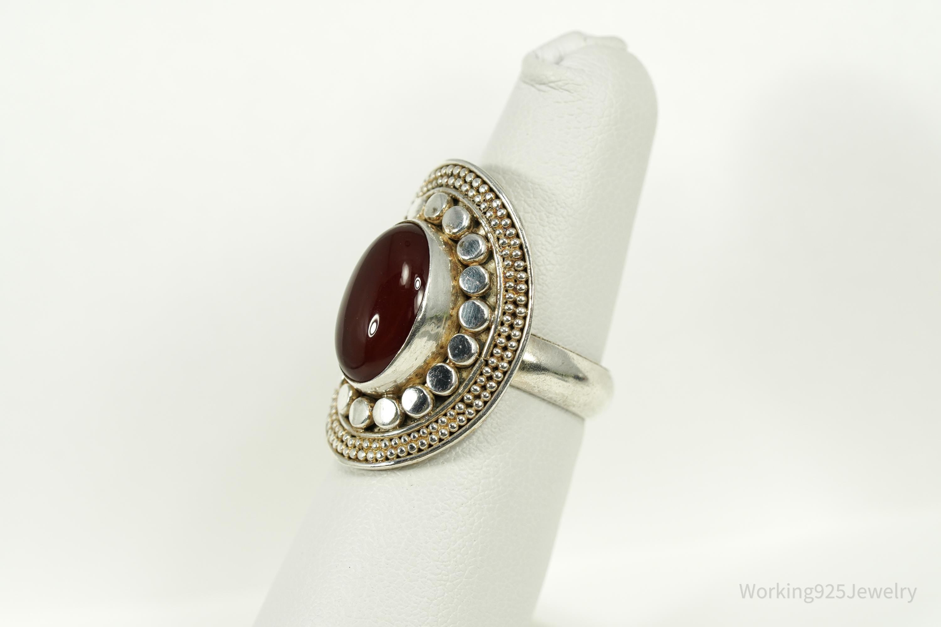 Vintage ATI Carnelian Sterling Silver Ring - Size 6