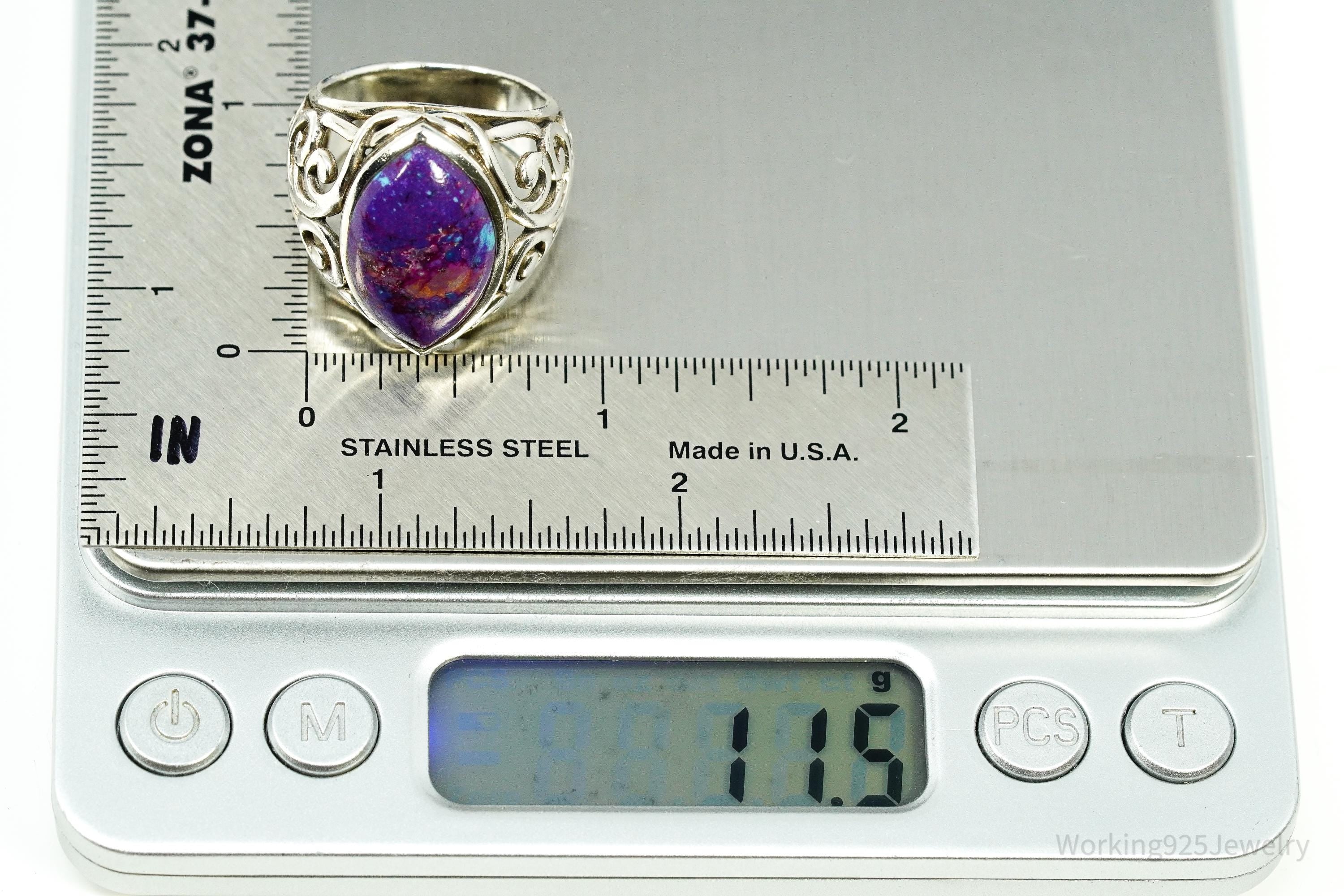 Vintage NK Purple Mojave Turquoise Sterling Silver Ring - Size 9