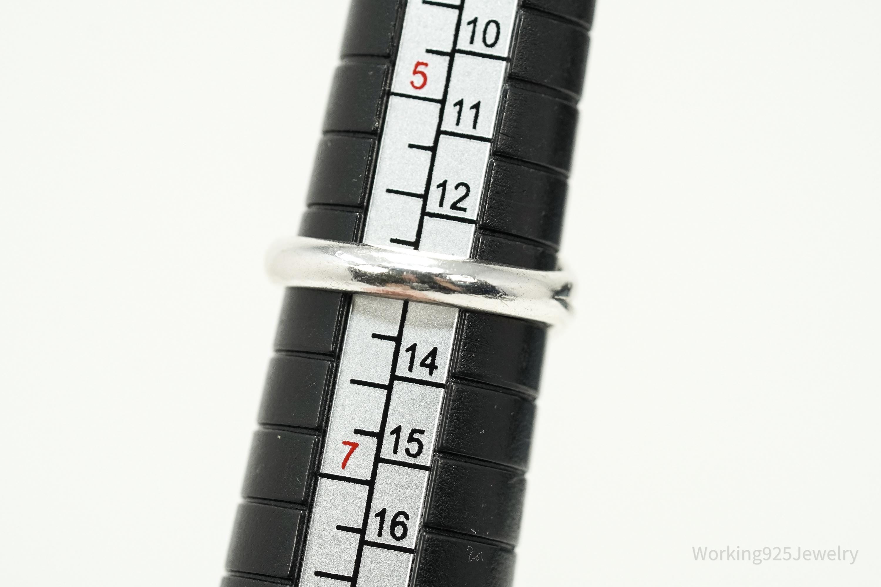 Vintage Native American Turquoise Unsigned Silver Ring - Size 6