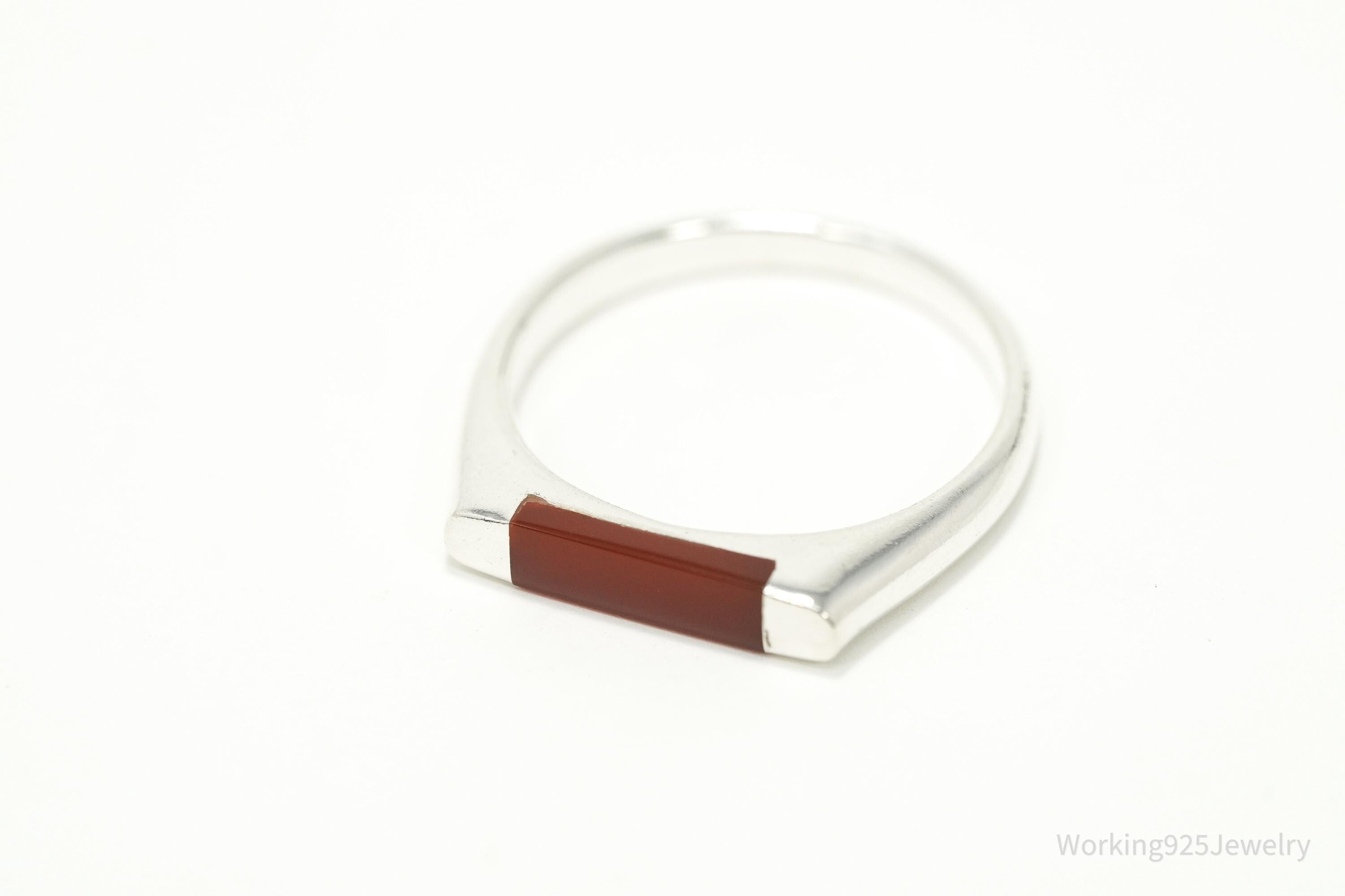 Vintage Carnelian Sterling Silver Ring - Size 7