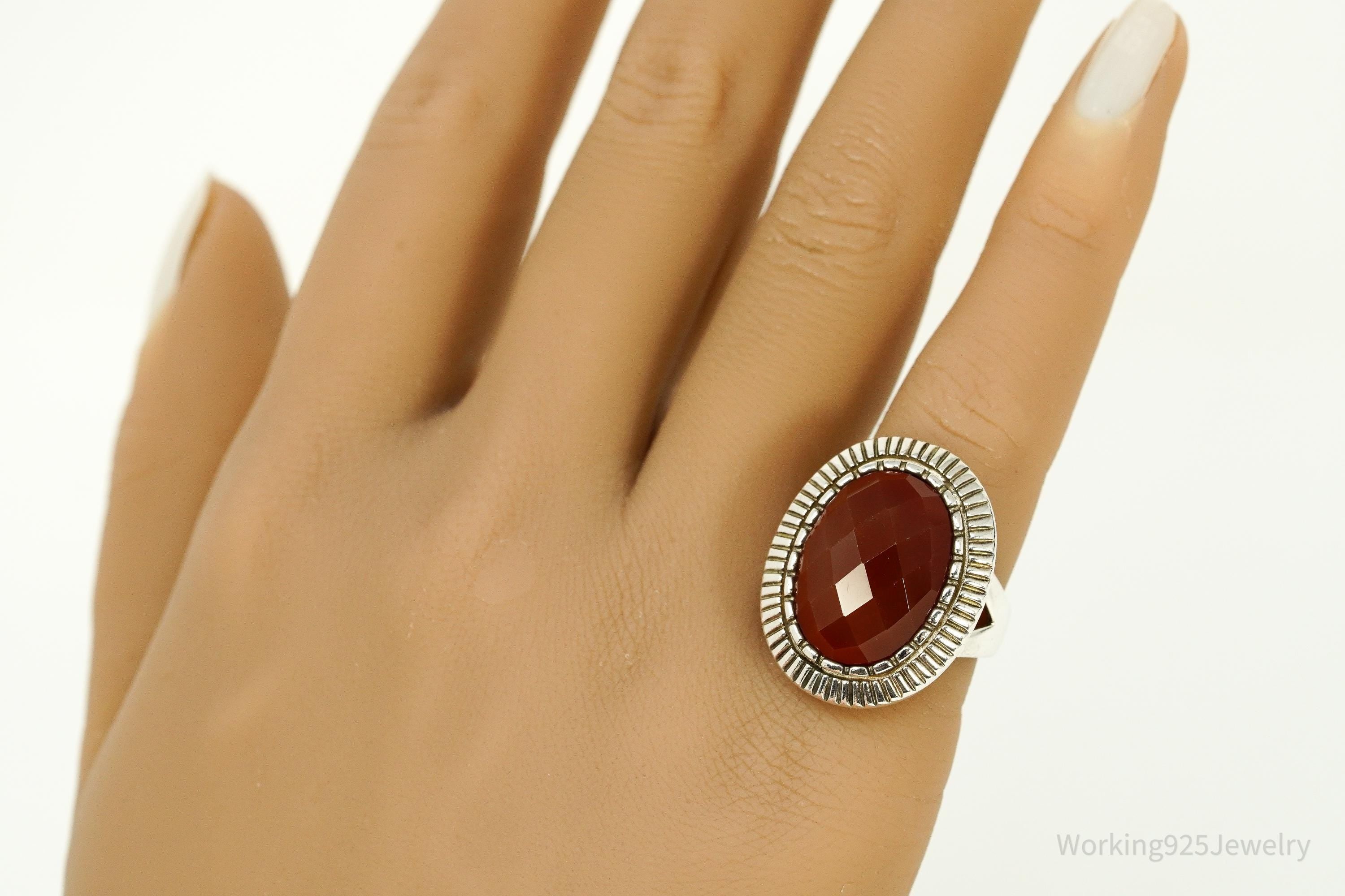 Vintage Designer Whitney Kelly Carnelian Sterling Silver Ring - Size 6
