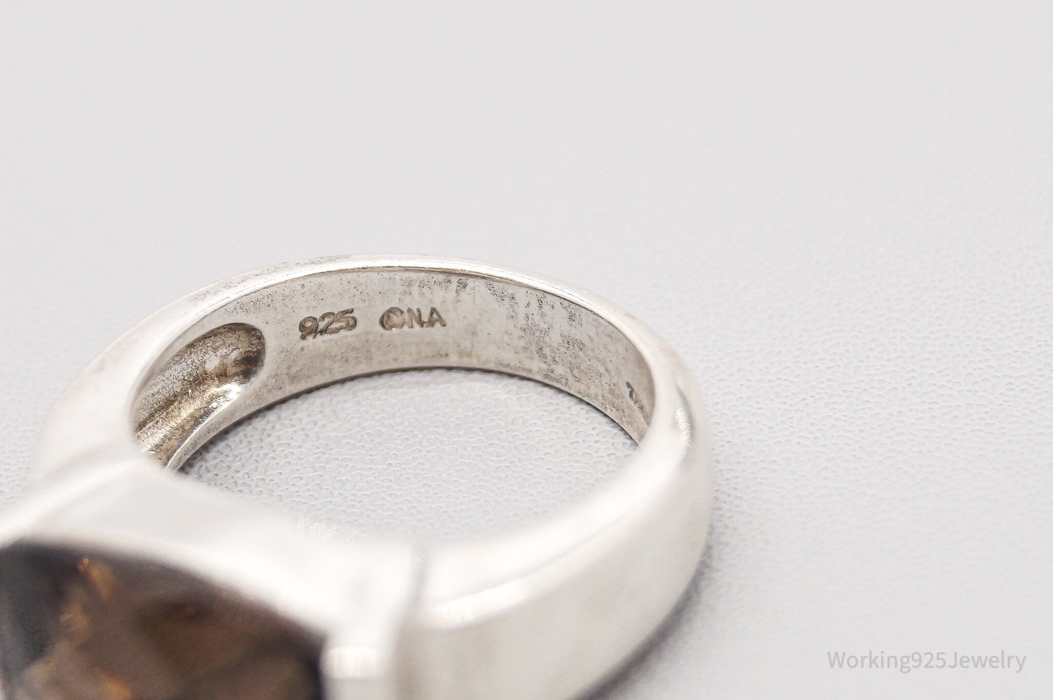 Vintage CNA Smoky Topaz Sterling Silver Ring - Size 4.75